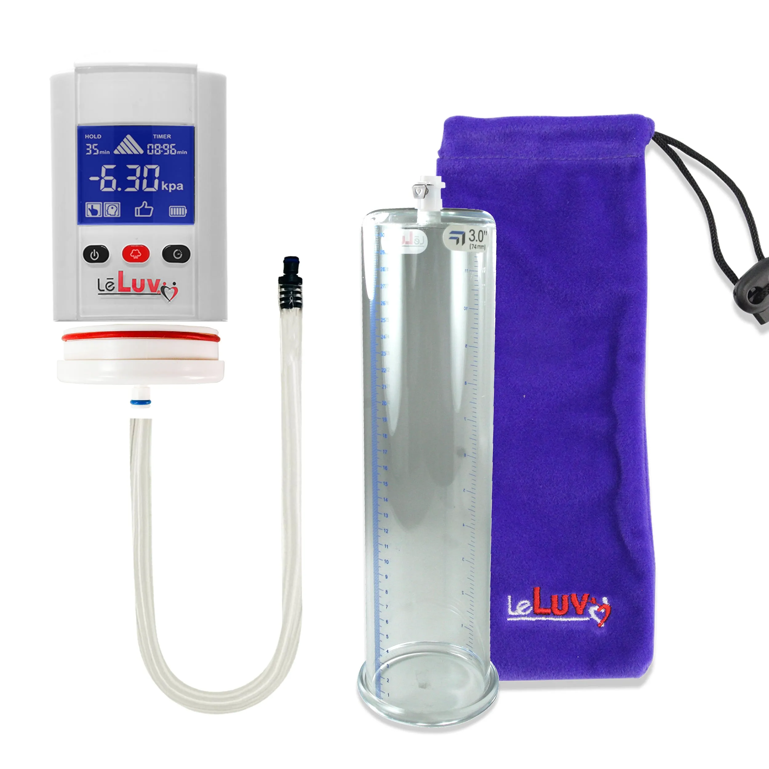 iPump Penis Pump | Smart LCD Head with Adapter | 12" Length x 1.35"-5.0" Diameter