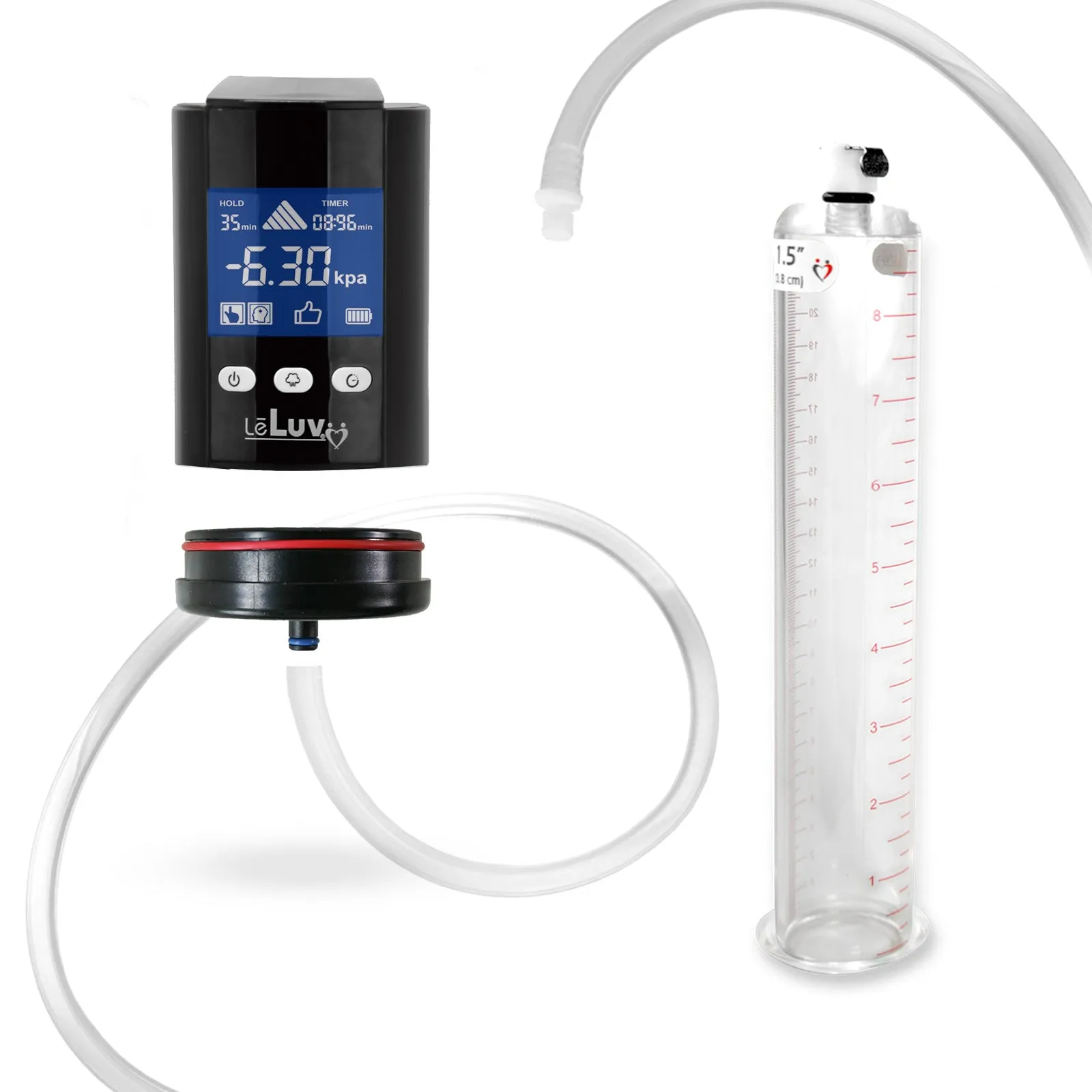 iPump Penis Pump | Smart LCD Head with Adapter | 9"/12" Length x 1.35"-5.0" Diameter