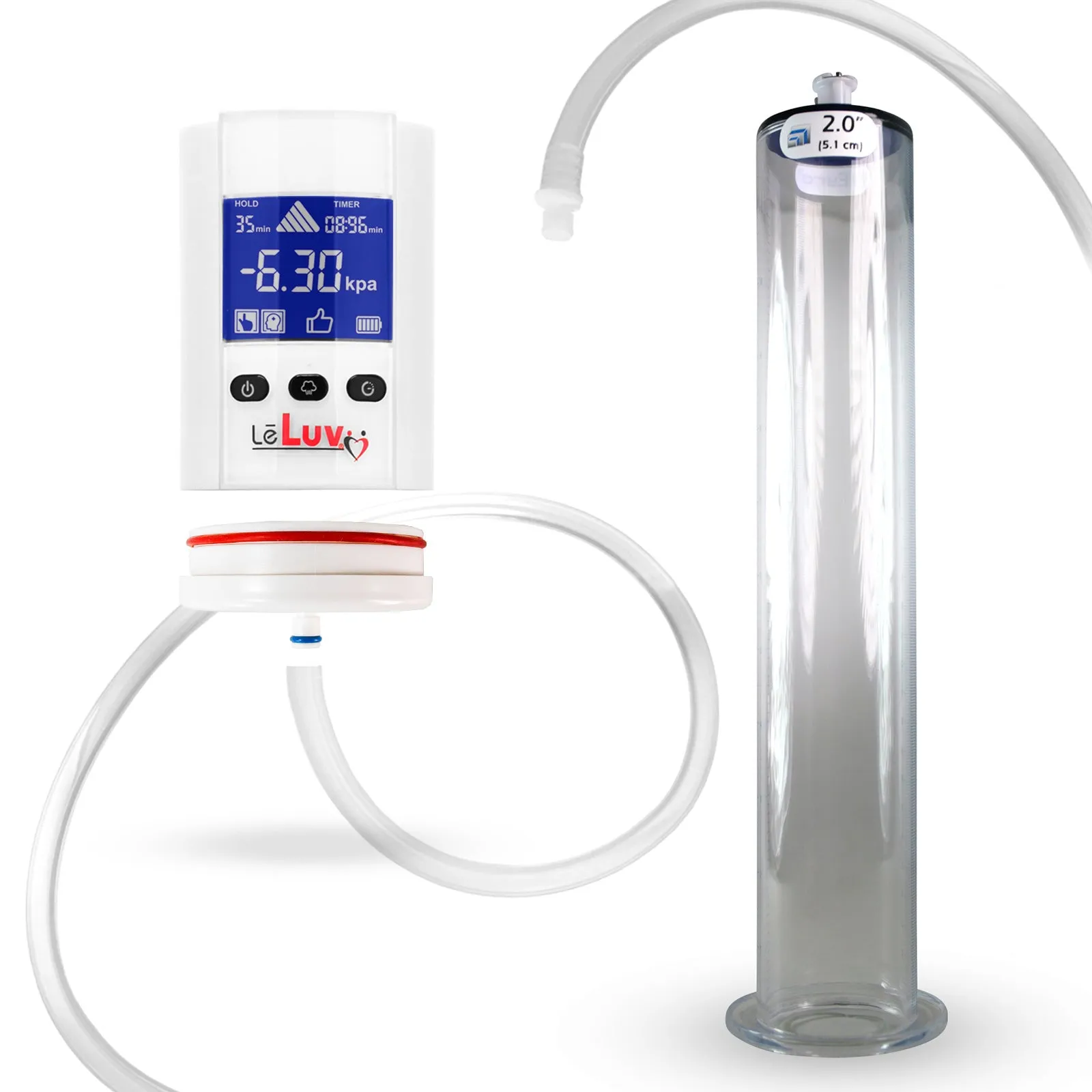 iPump Penis Pump | Smart LCD Head with Adapter | 9"/12" Length x 1.75"-2.50" Diameter Wide Flange Cylinder