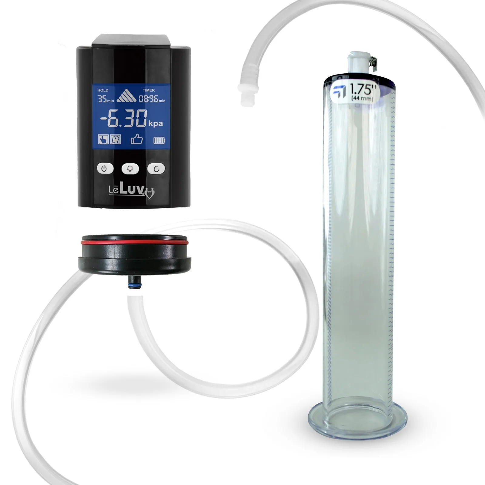 iPump Penis Pump | Smart LCD Head with Adapter | 9"/12" Length x 1.75"-2.50" Diameter Wide Flange Cylinder