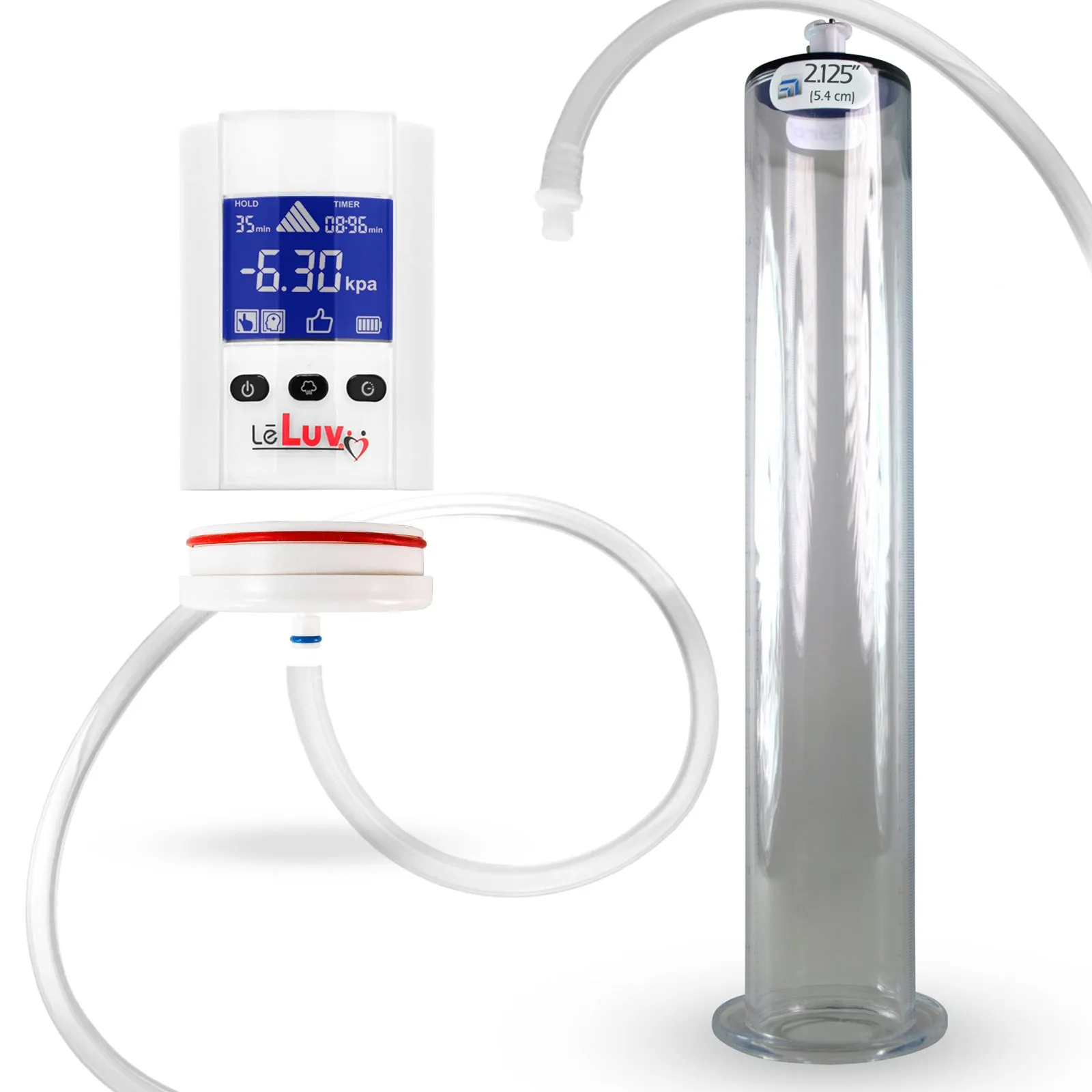 iPump Penis Pump | Smart LCD Head with Adapter | 9"/12" Length x 1.75"-2.50" Diameter Wide Flange Cylinder