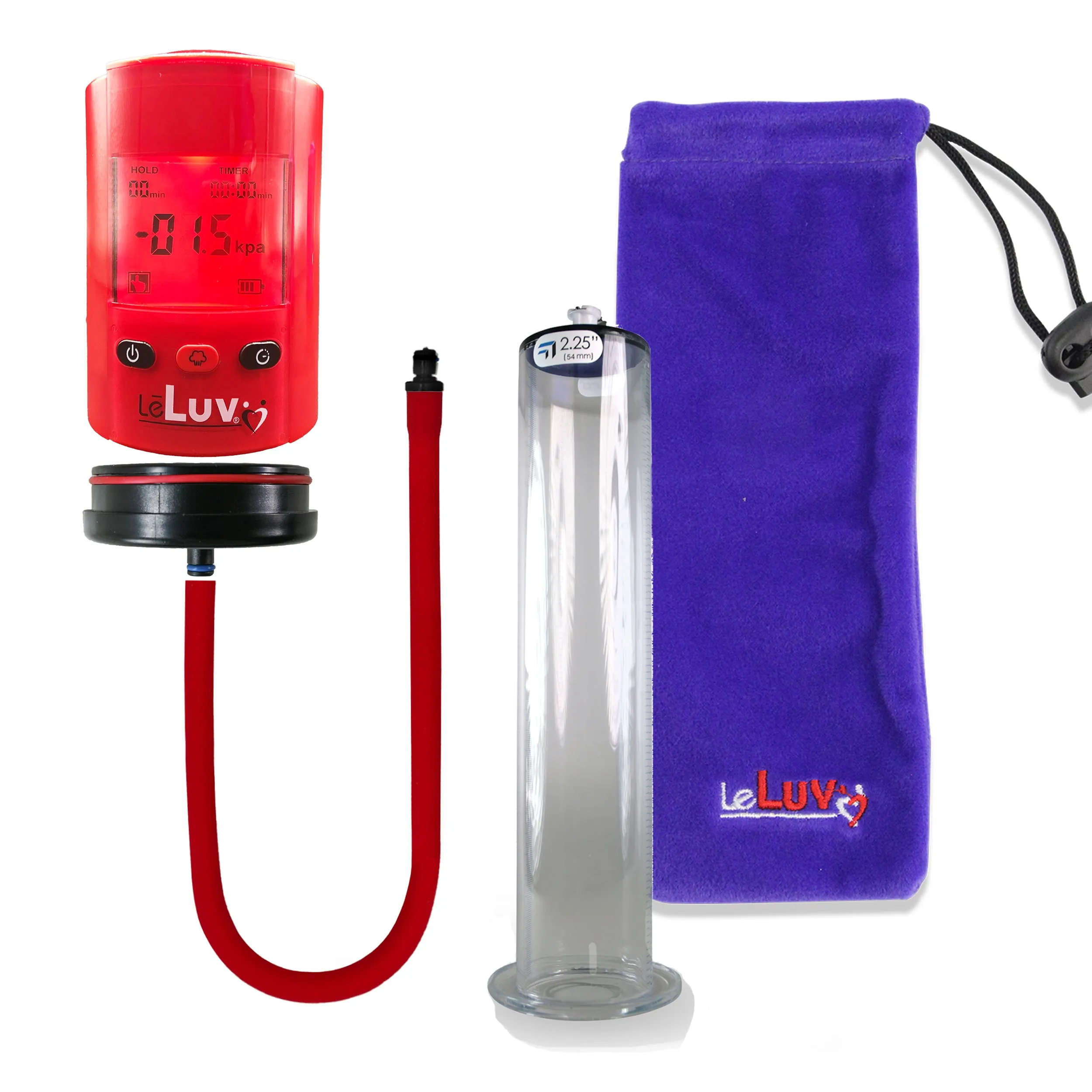 iPump Penis Pump | Smart LCD Head with Adapter | 9"/12" Length x 1.75"-2.50" Diameter Wide Flange Cylinder