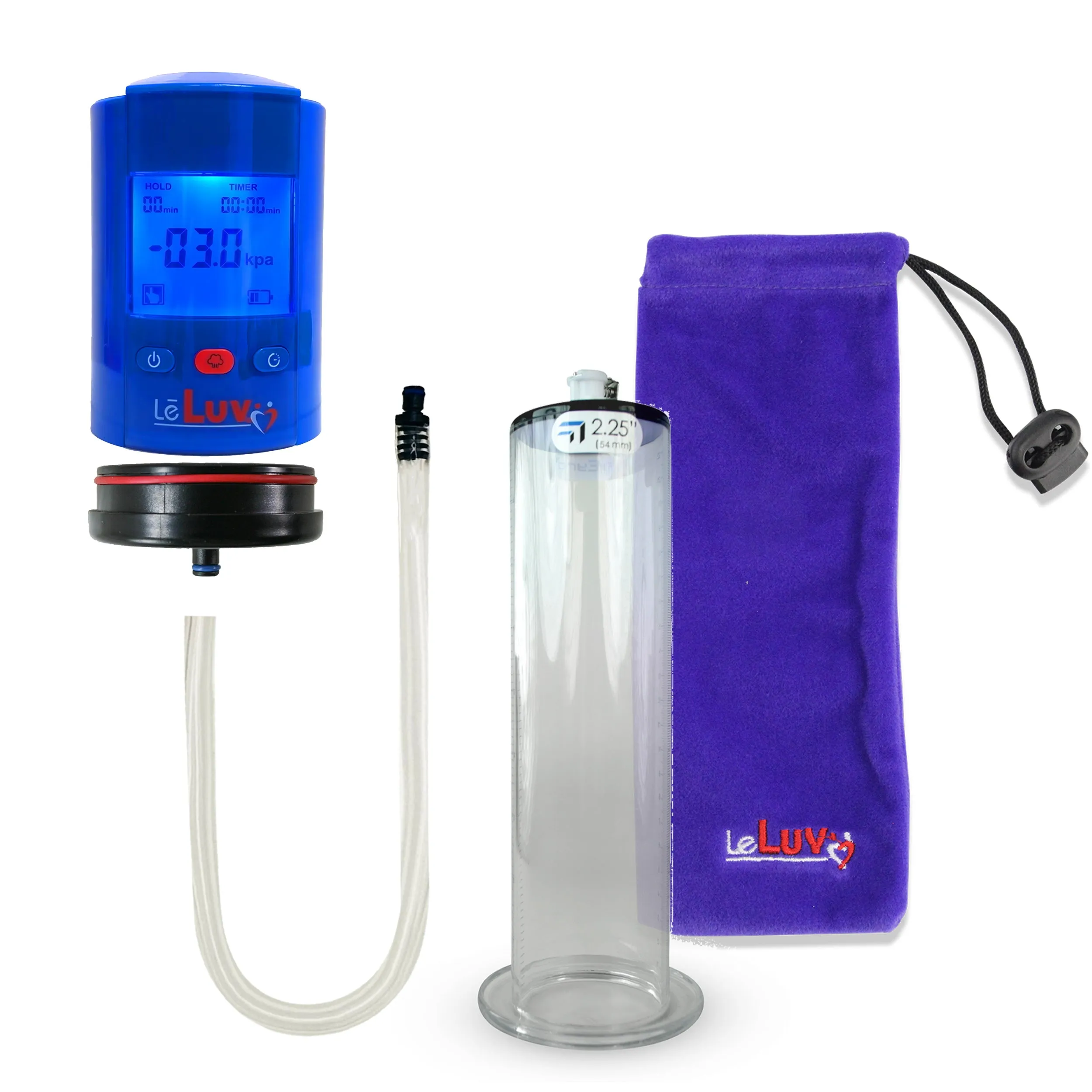 iPump Penis Pump | Smart LCD Head with Adapter | 9"/12" Length x 1.75"-2.50" Diameter Wide Flange Cylinder