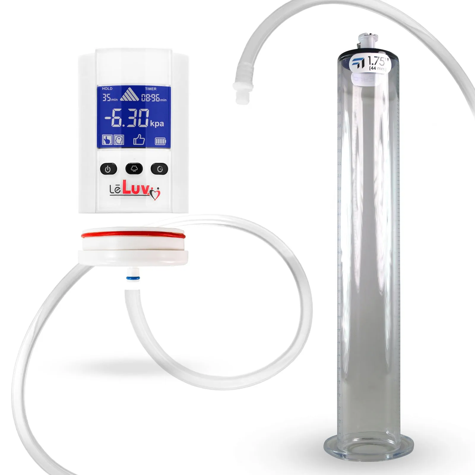 iPump Penis Pump | Smart LCD Head with Adapter | 9"/12" Length x 1.75"-2.50" Diameter Wide Flange Cylinder