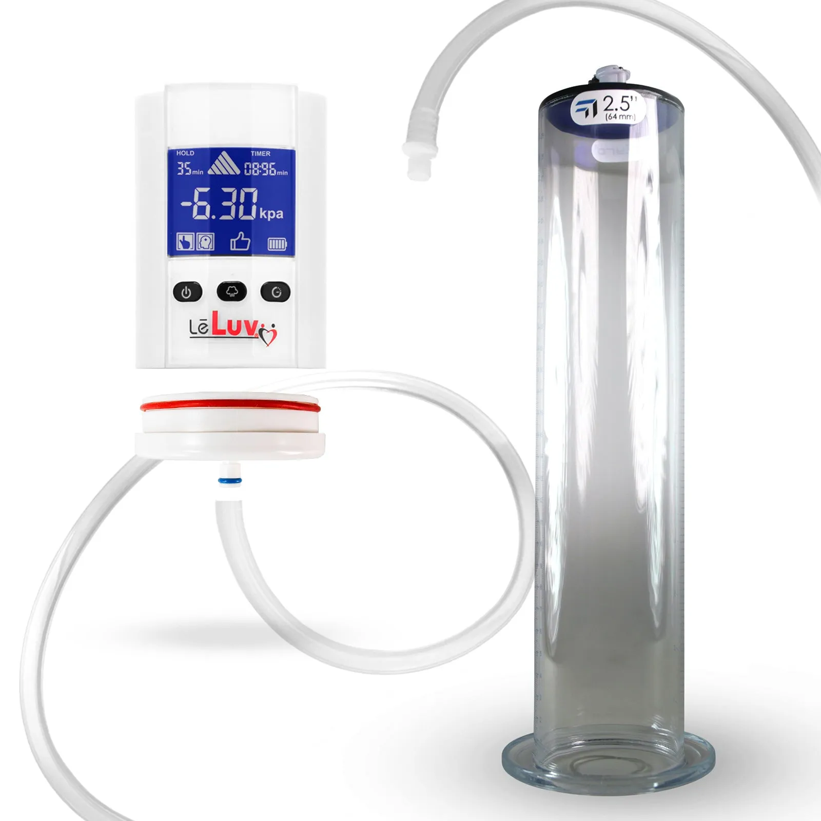 iPump Penis Pump | Smart LCD Head with Adapter | 9"/12" Length x 1.75"-2.50" Diameter Wide Flange Cylinder