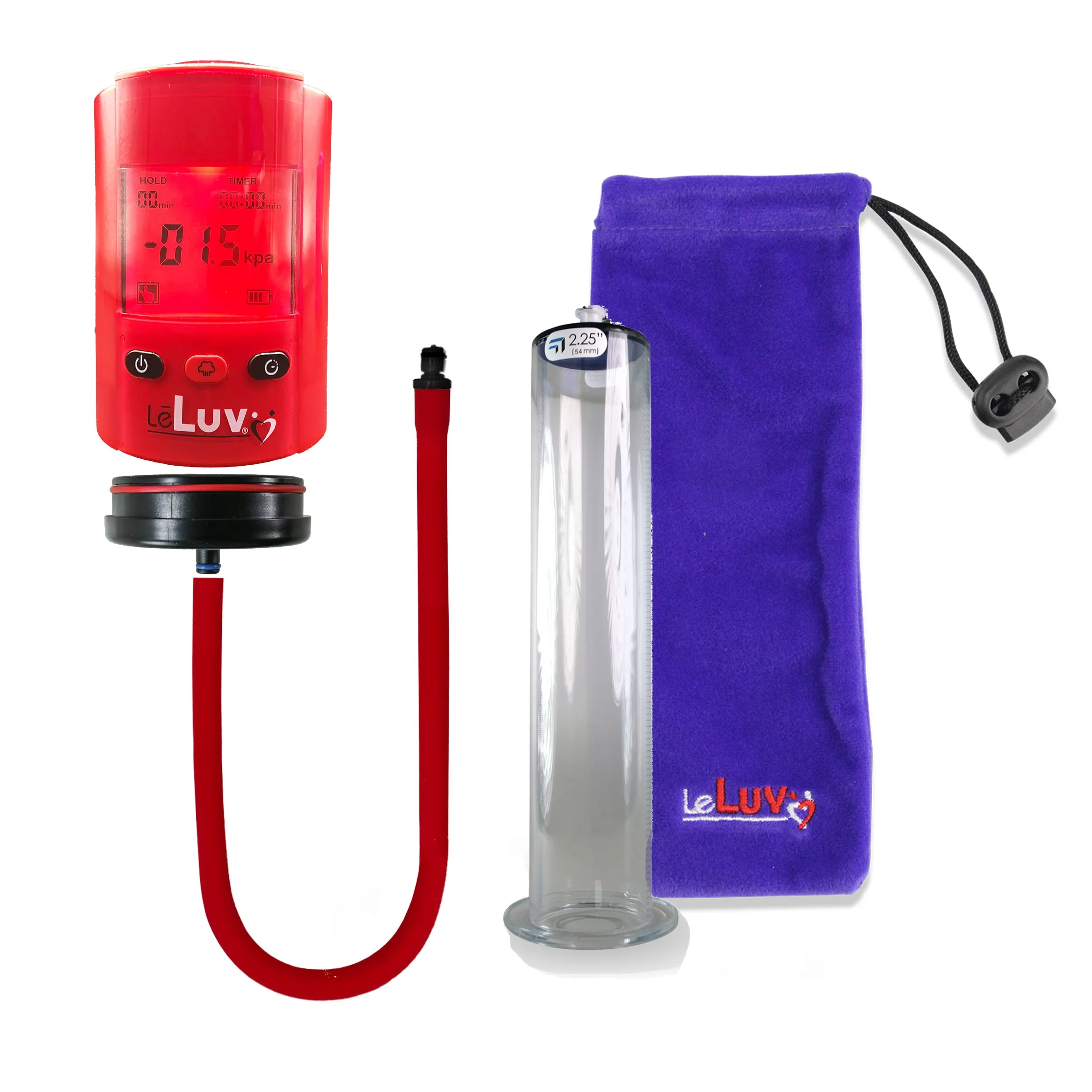 iPump Penis Pump | Smart LCD Head with Adapter | 9"/12" Length x 1.75"-2.50" Diameter Wide Flange Cylinder