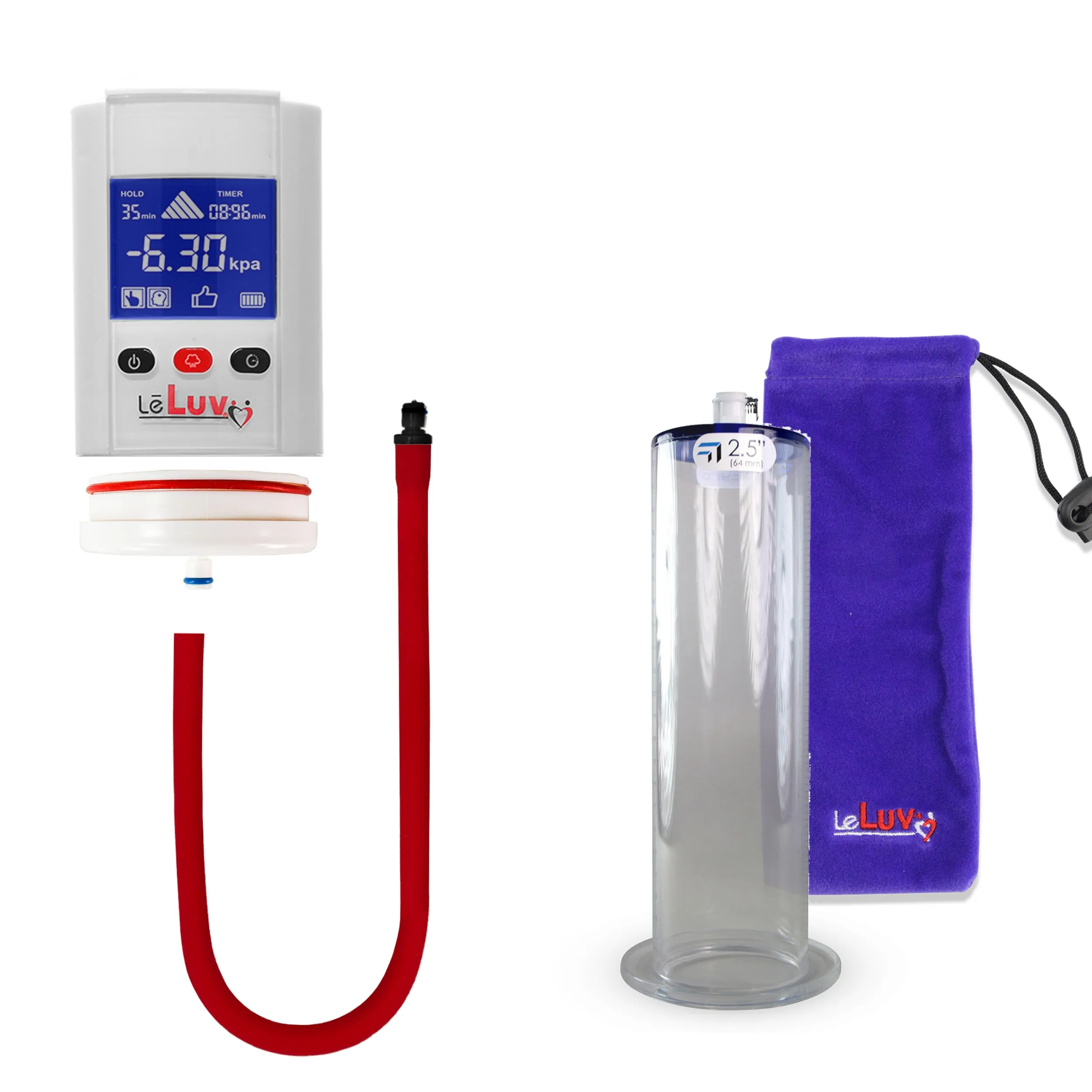 iPump Penis Pump | Smart LCD Head with Adapter | 9"/12" Length x 1.75"-2.50" Diameter Wide Flange Cylinder