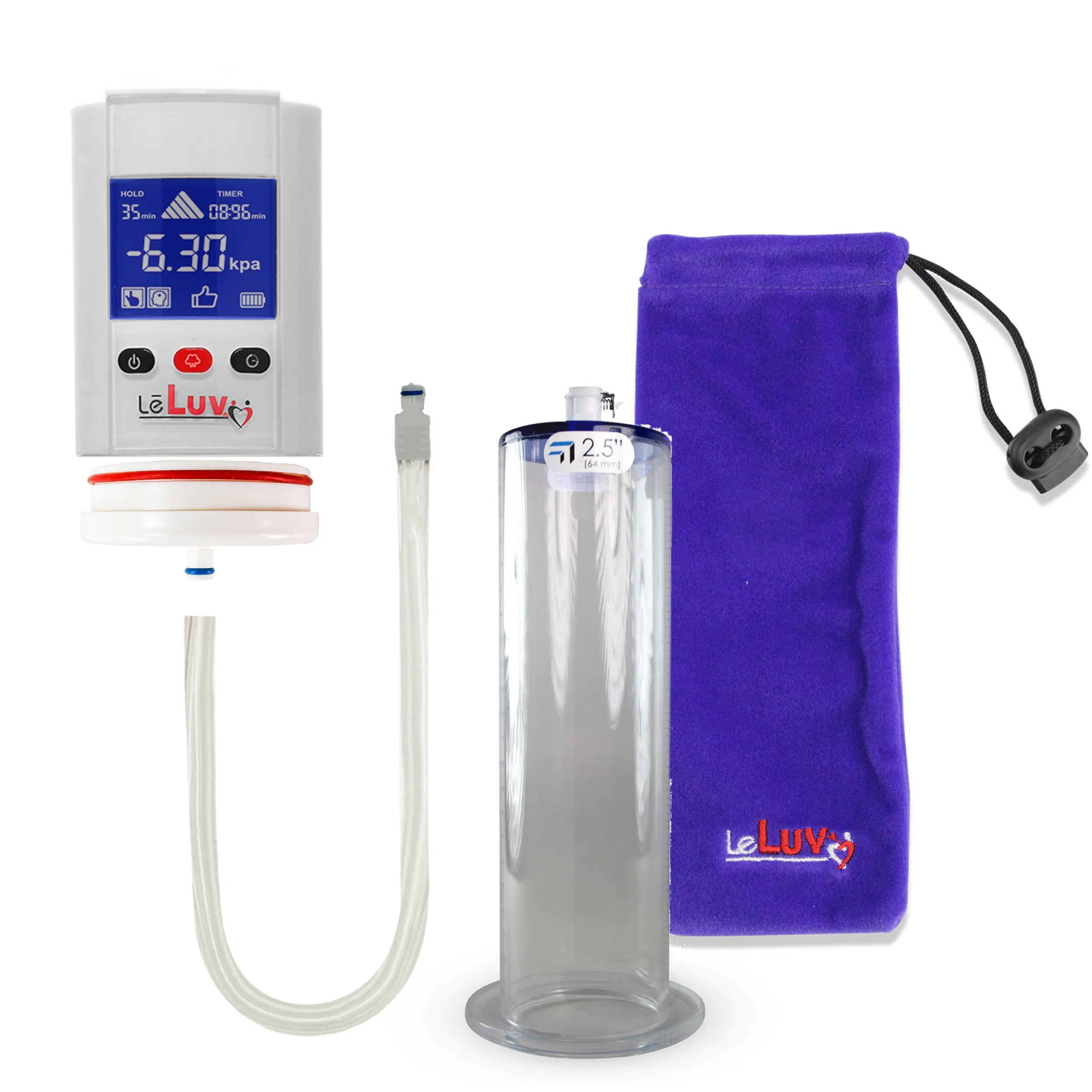 iPump Penis Pump | Smart LCD Head with Adapter | 9"/12" Length x 1.75"-2.50" Diameter Wide Flange Cylinder