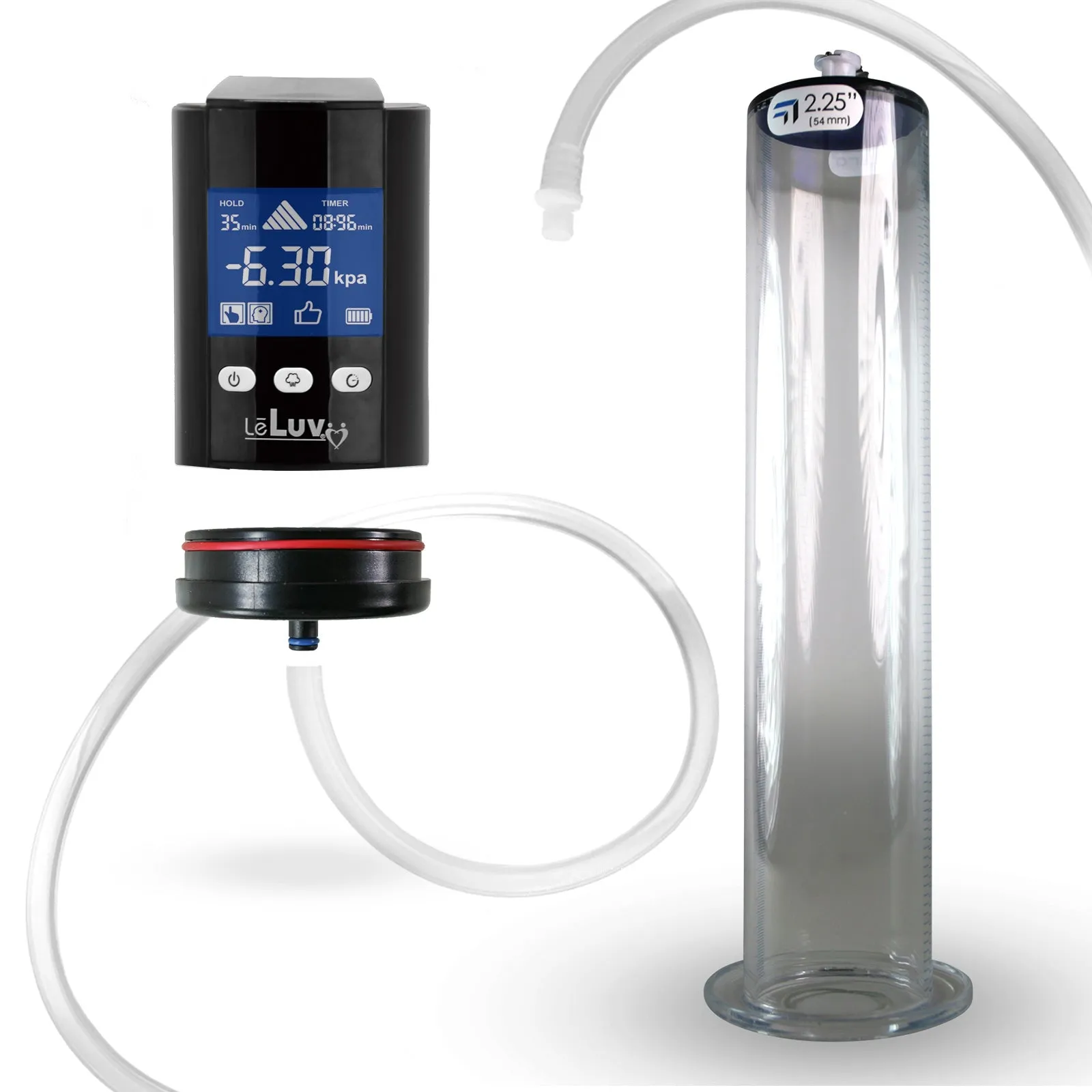 iPump Penis Pump | Smart LCD Head with Adapter | 9"/12" Length x 1.75"-2.50" Diameter Wide Flange Cylinder