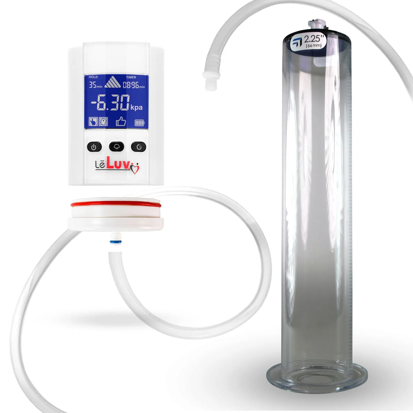 iPump Penis Pump | Smart LCD Head with Adapter | 9"/12" Length x 1.75"-2.50" Diameter Wide Flange Cylinder