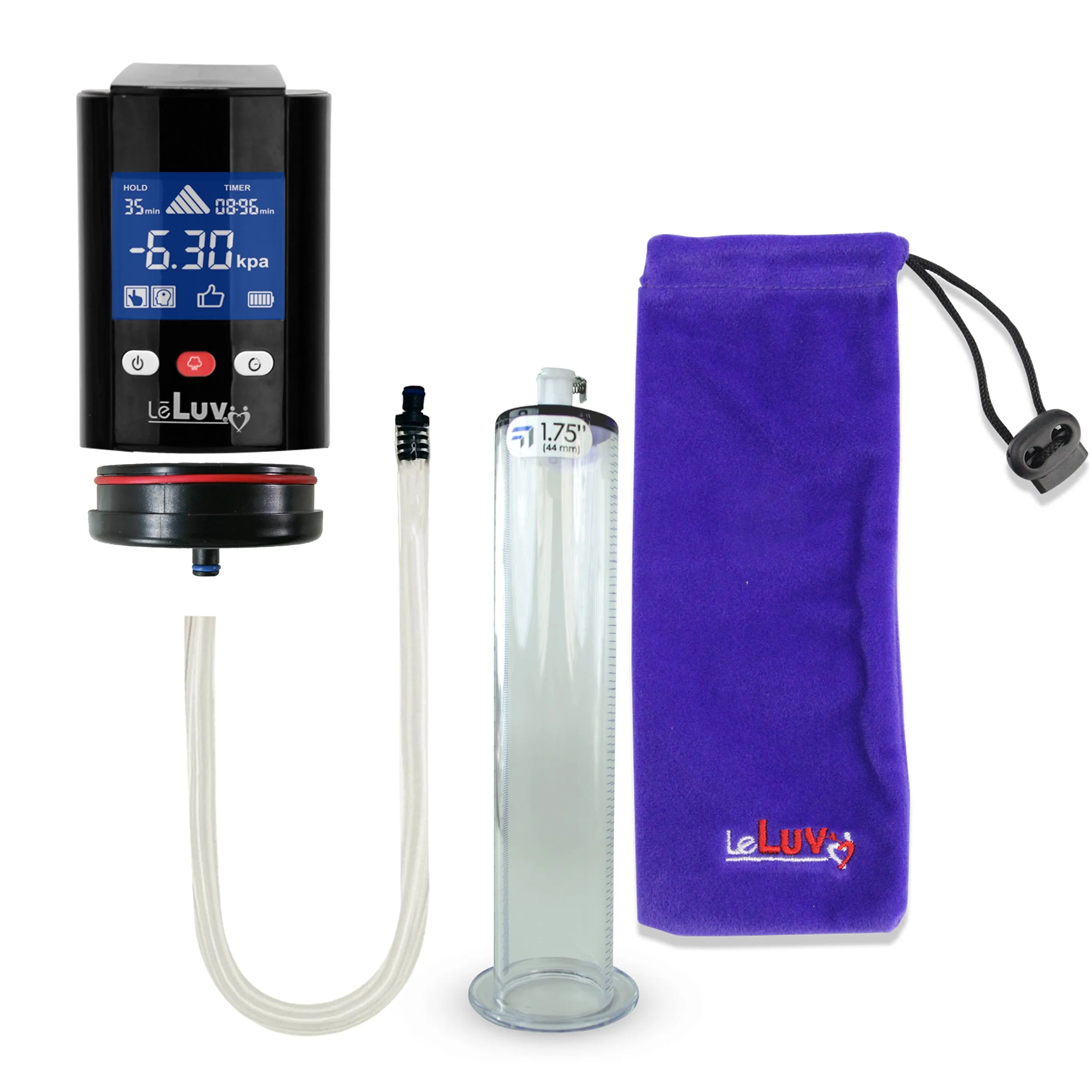 iPump Penis Pump | Smart LCD Head with Adapter | 9"/12" Length x 1.75"-2.50" Diameter Wide Flange Cylinder