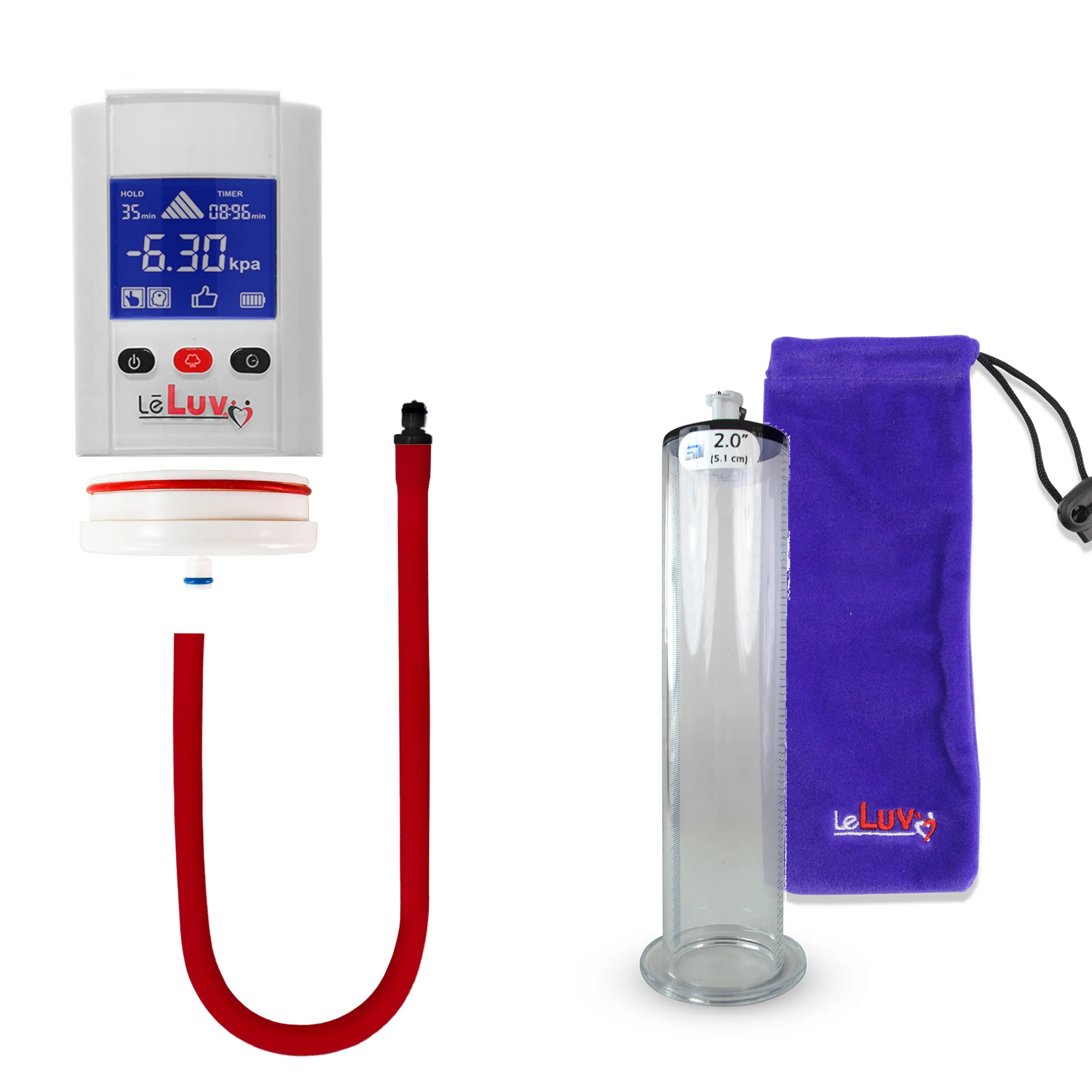 iPump Penis Pump | Smart LCD Head with Adapter | 9"/12" Length x 1.75"-2.50" Diameter Wide Flange Cylinder