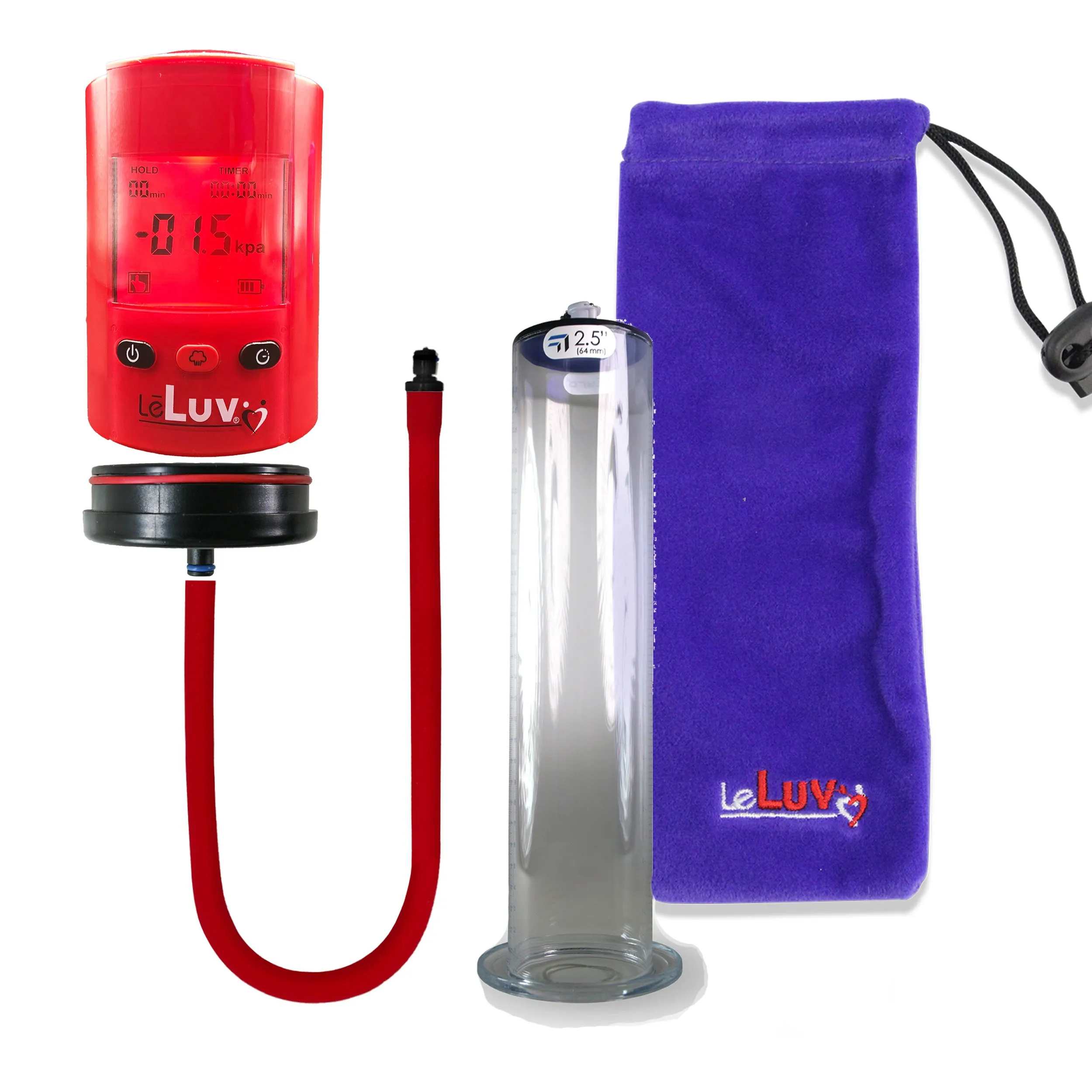 iPump Penis Pump | Smart LCD Head with Adapter | 9"/12" Length x 1.75"-2.50" Diameter Wide Flange Cylinder