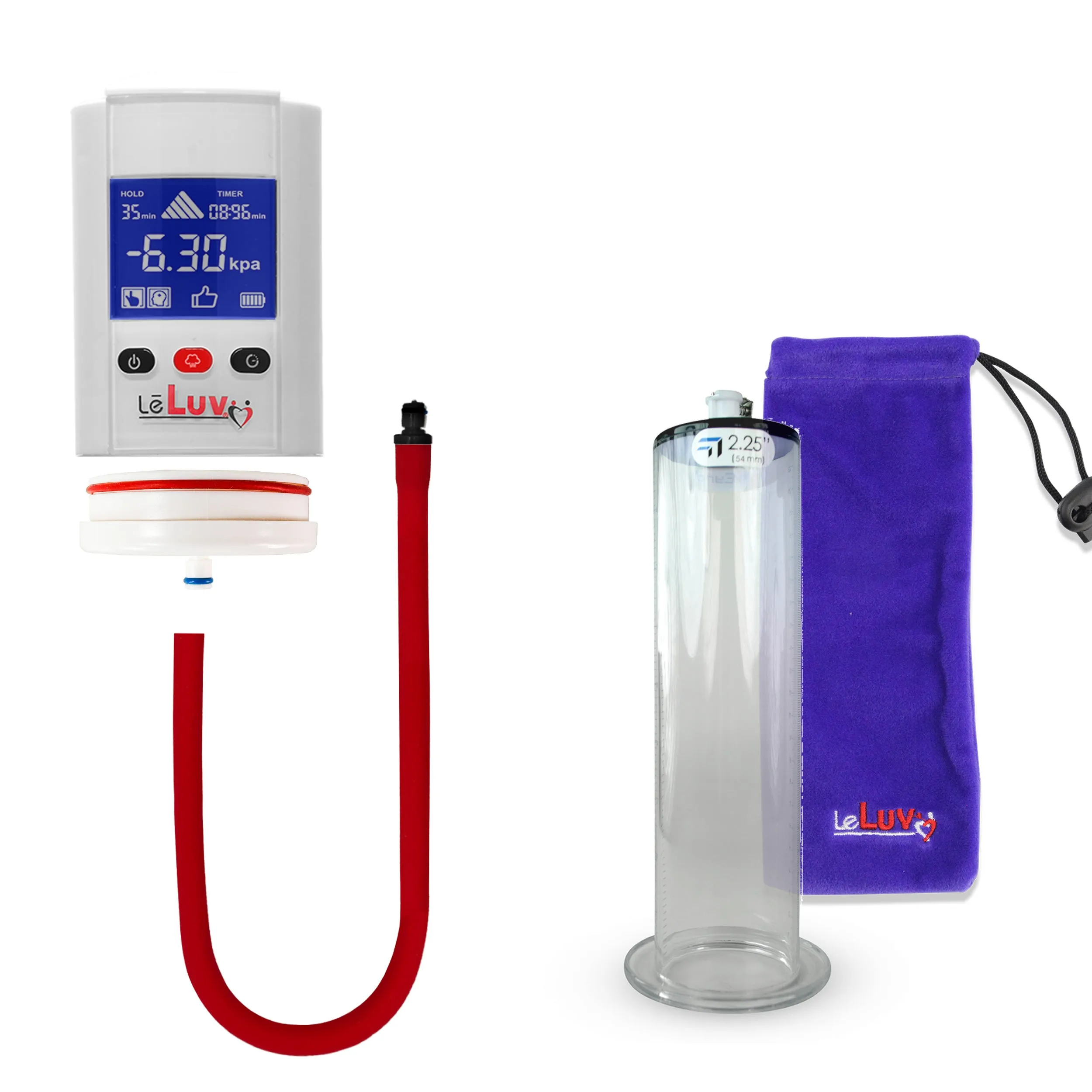 iPump Penis Pump | Smart LCD Head with Adapter | 9"/12" Length x 1.75"-2.50" Diameter Wide Flange Cylinder