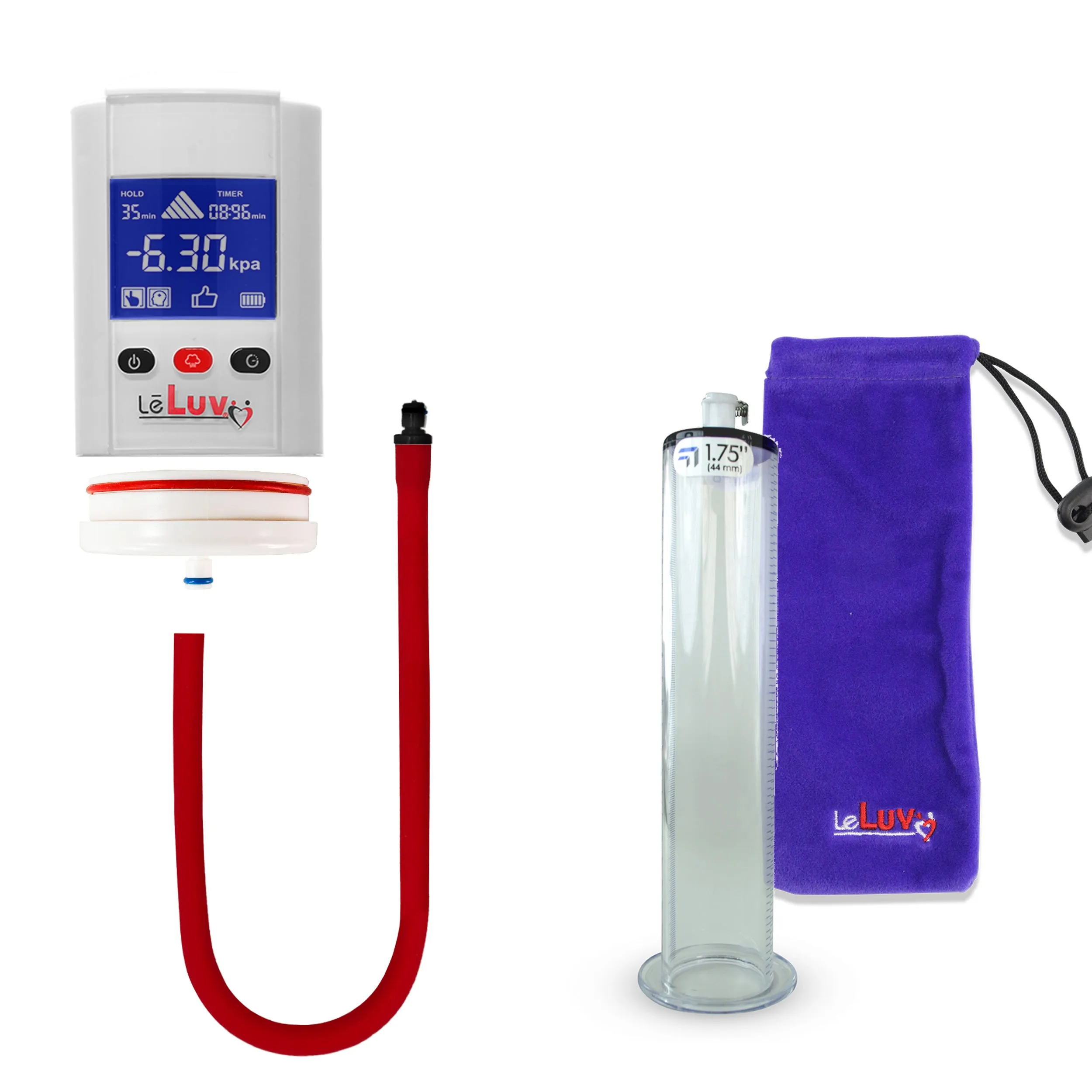 iPump Penis Pump | Smart LCD Head with Adapter | 9"/12" Length x 1.75"-2.50" Diameter Wide Flange Cylinder