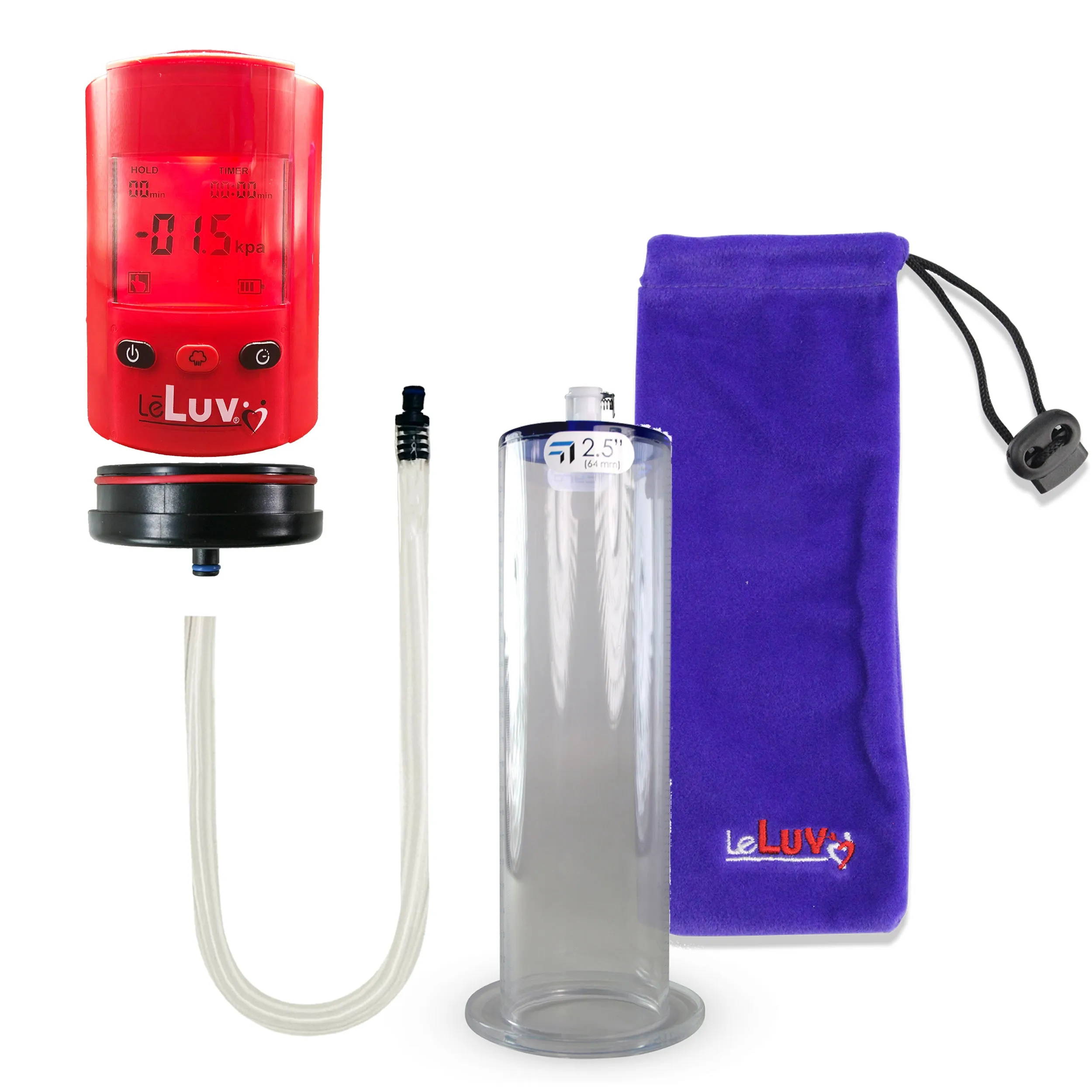 iPump Penis Pump | Smart LCD Head with Adapter | 9"/12" Length x 1.75"-2.50" Diameter Wide Flange Cylinder