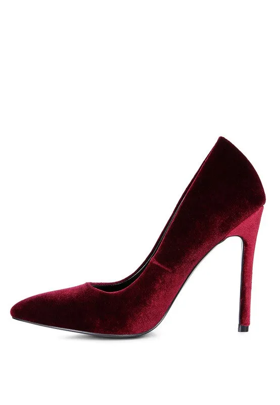 Janessa Velvet Stiletto Heel Pumps