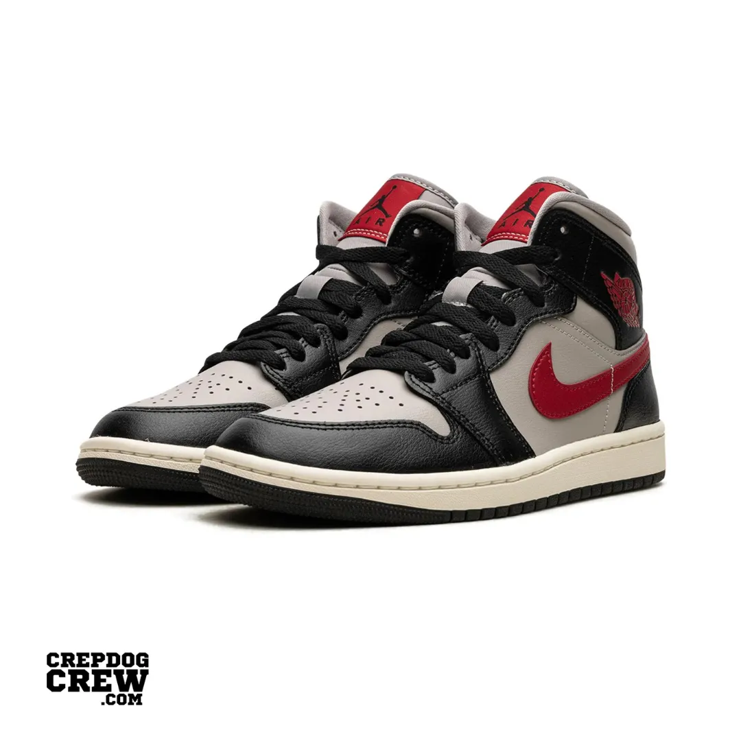 Jordan 1 Mid Black College Grey Gym Red (W)