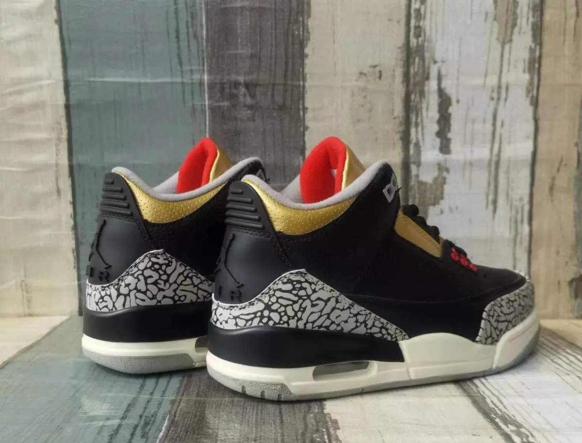 JORDAN 3 x BLACK CEMENT GOLD