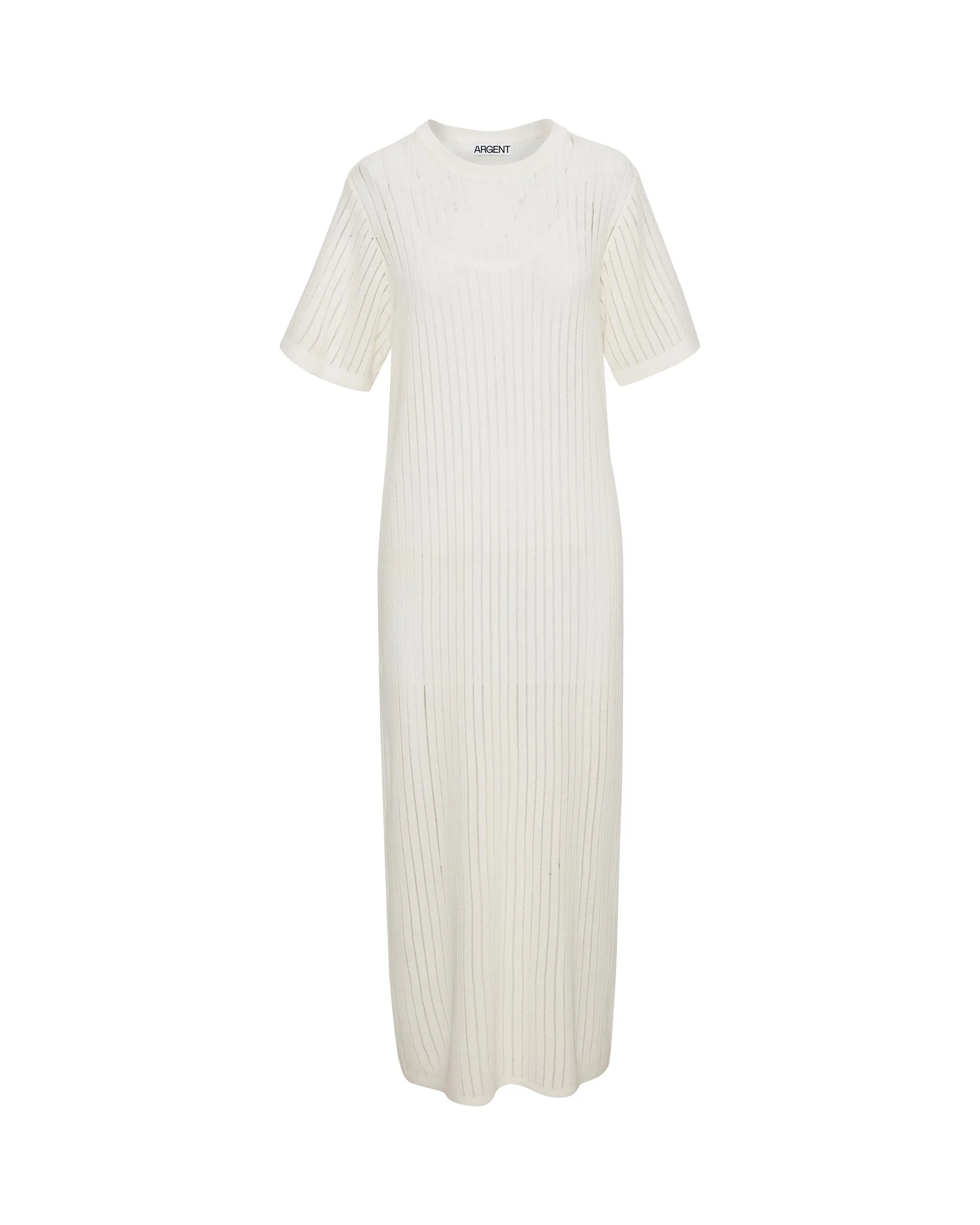 Knit Maxi Dress in Mercerized Cotton | White