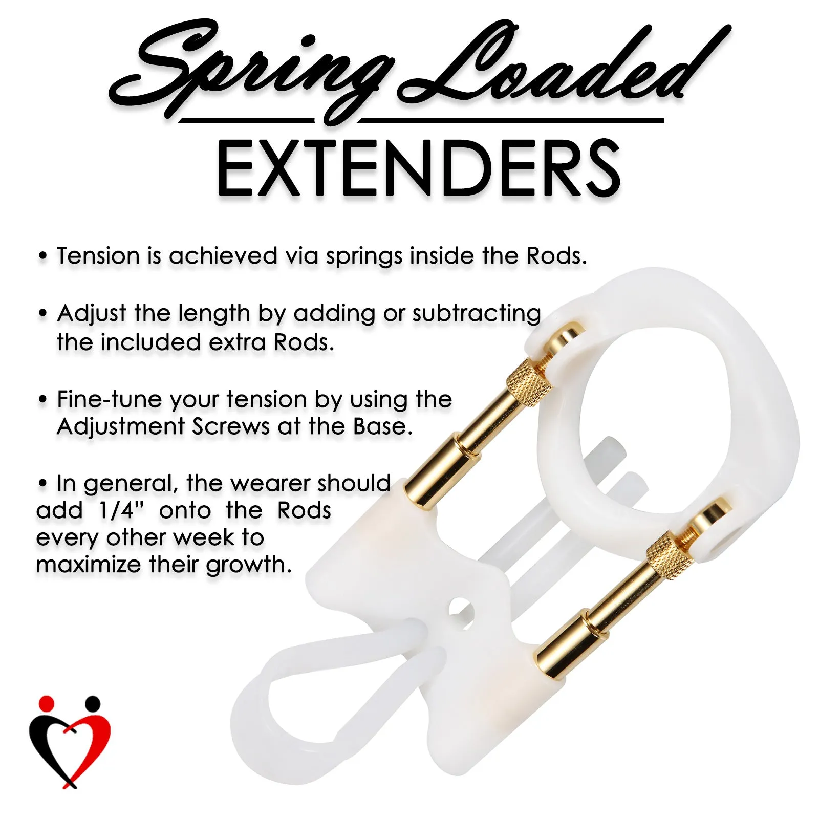 LeLuv EasyMax Gold Extender | Spring-Loaded 8.9 Inch Max. Length Penis Stretcher