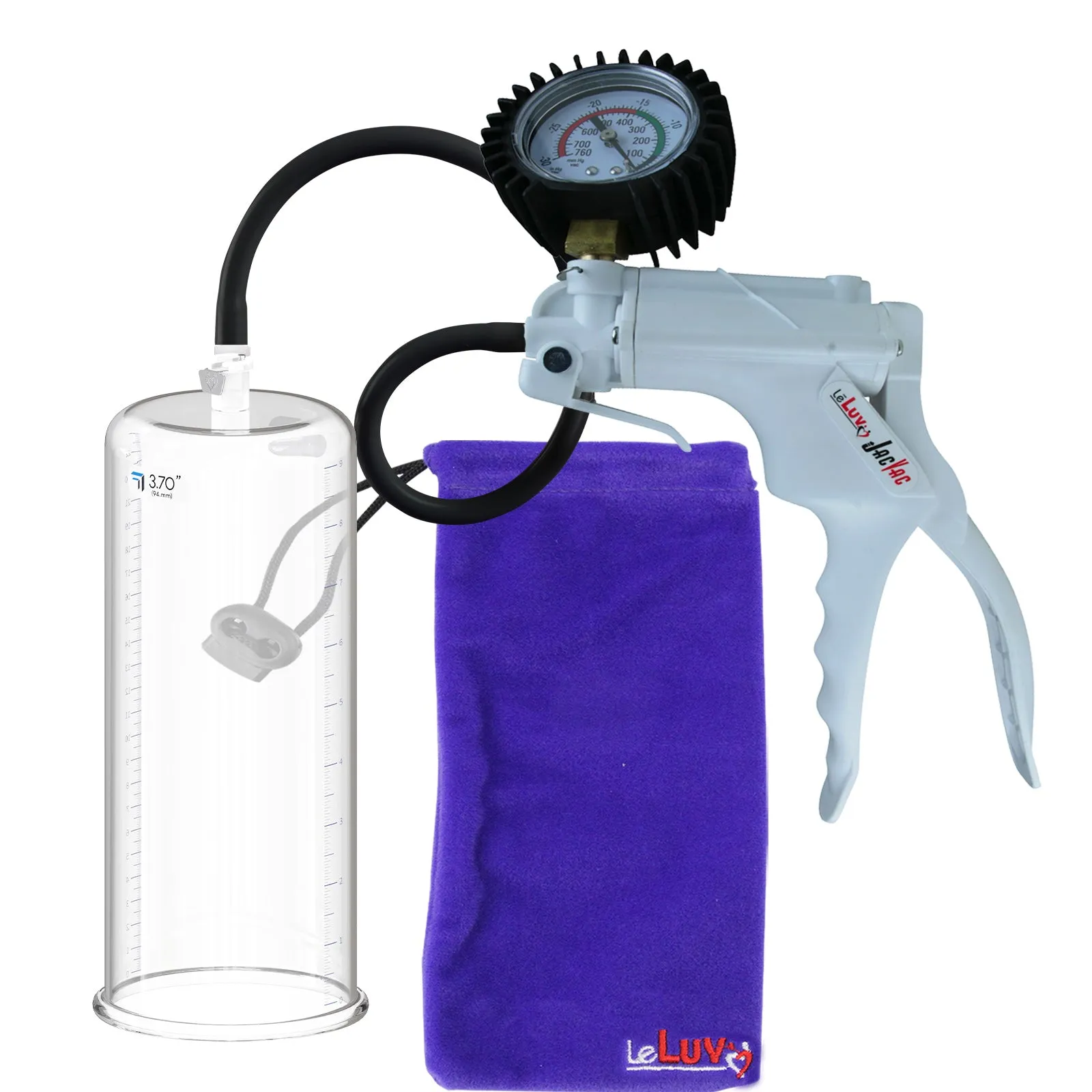 LeLuv JacVac Penis Pump - Swivel Gauge Options - Round Flange Cylinders