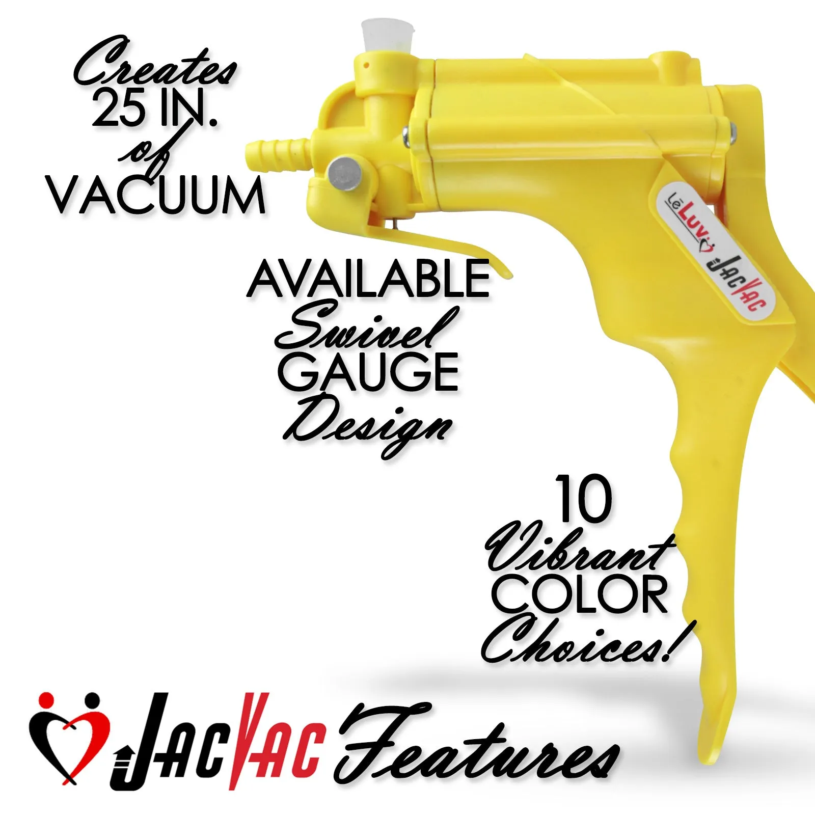 LeLuv JacVac Penis Pump - Swivel Gauge Options - Round Flange Cylinders