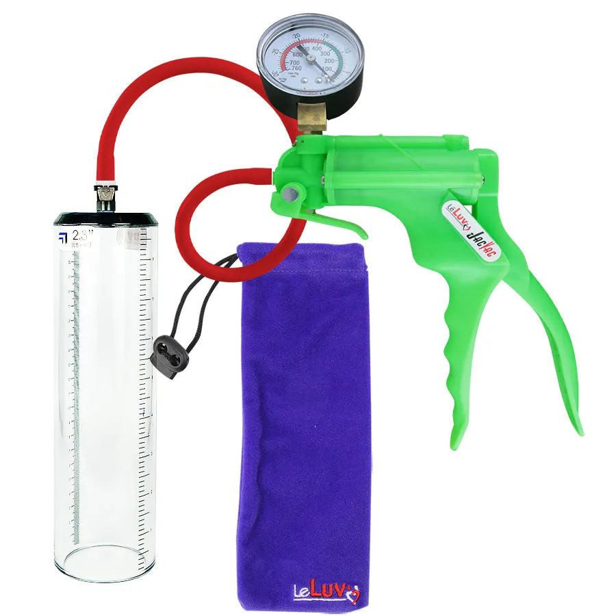 LeLuv JacVac Penis Pump - Swivel Gauge Options - Thick Wall, No Flange Cylinders