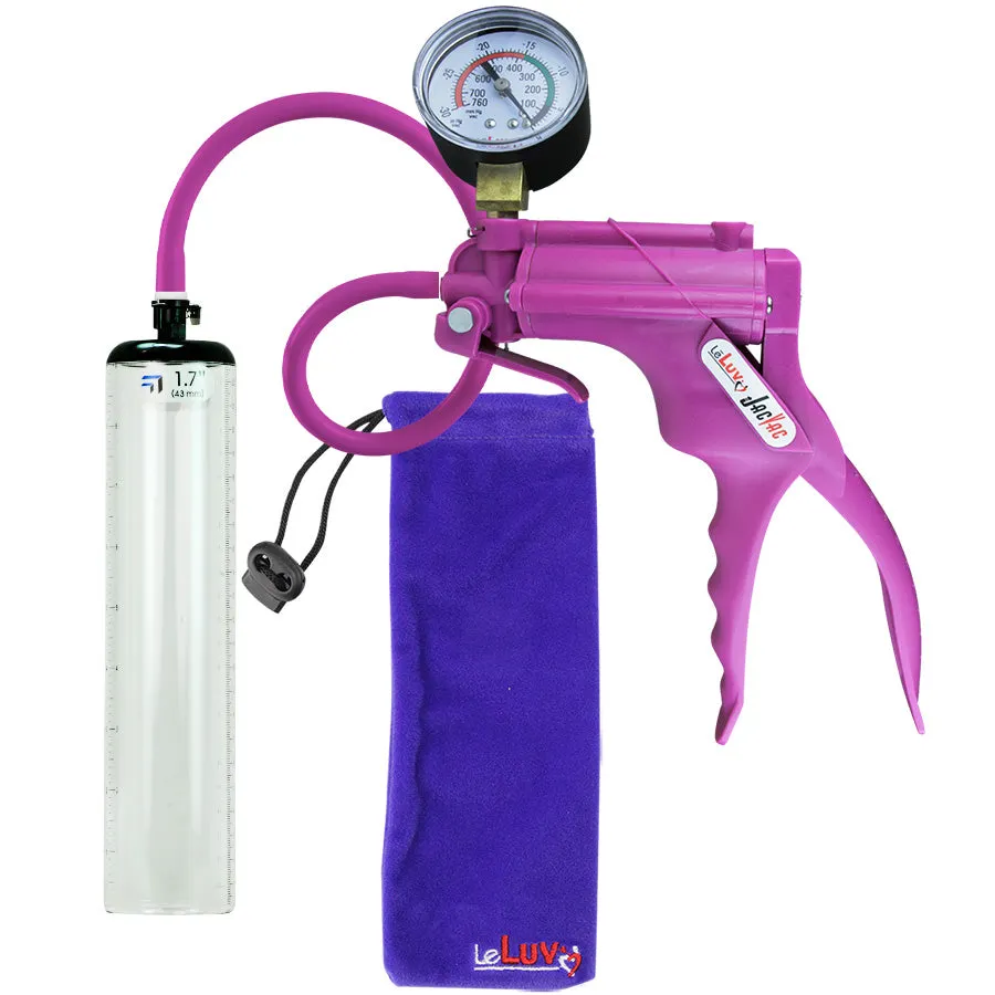 LeLuv JacVac Penis Pump - Swivel Gauge Options - Thick Wall, No Flange Cylinders