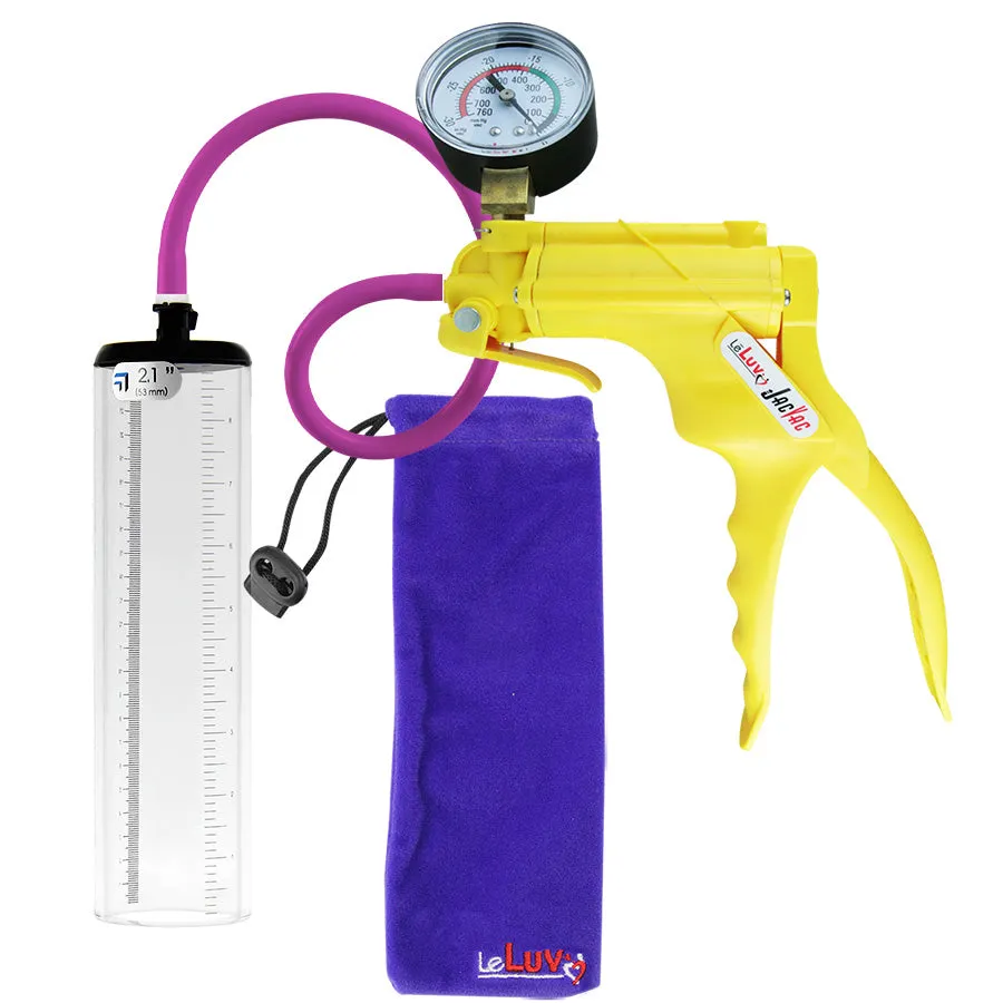 LeLuv JacVac Penis Pump - Swivel Gauge Options - Thick Wall, No Flange Cylinders