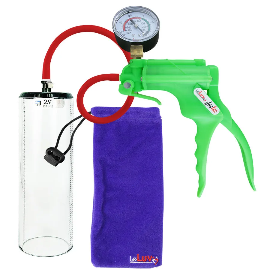 LeLuv JacVac Penis Pump - Swivel Gauge Options - Thick Wall, No Flange Cylinders