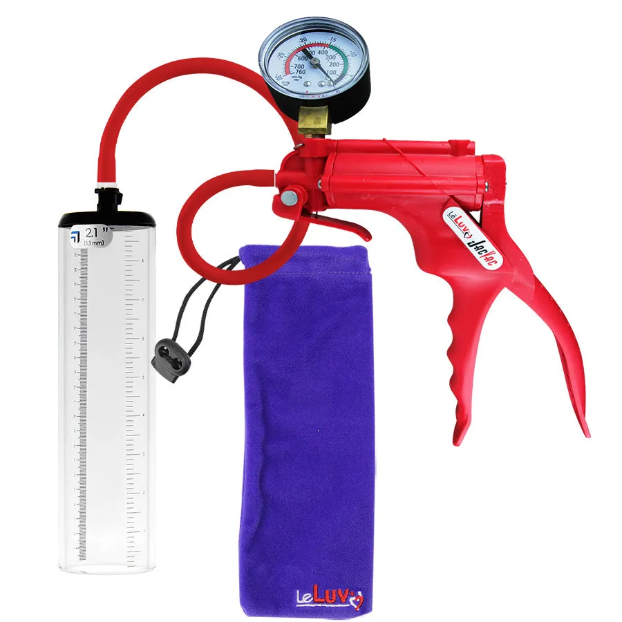 LeLuv JacVac Penis Pump - Swivel Gauge Options - Thick Wall, No Flange Cylinders