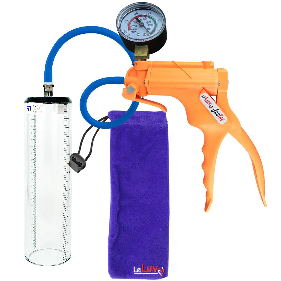 LeLuv JacVac Penis Pump - Swivel Gauge Options - Thick Wall, No Flange Cylinders