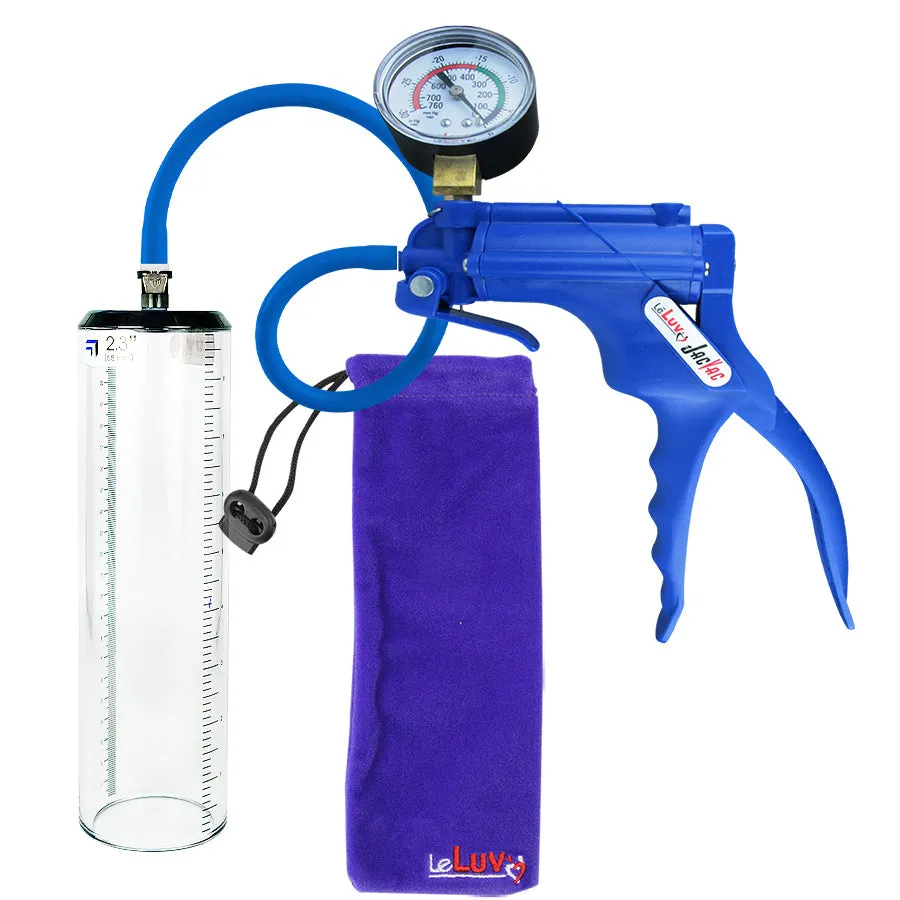 LeLuv JacVac Penis Pump - Swivel Gauge Options - Thick Wall, No Flange Cylinders