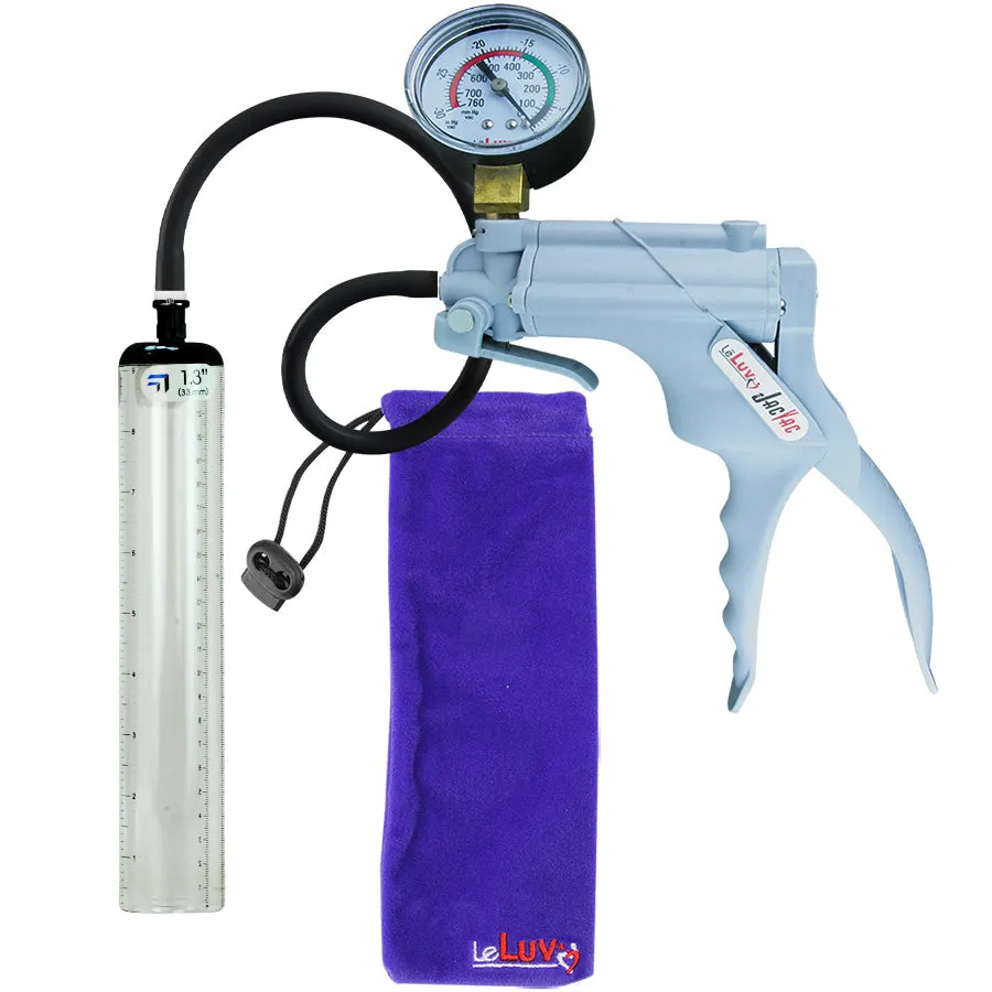 LeLuv JacVac Penis Pump - Swivel Gauge Options - Thick Wall, No Flange Cylinders