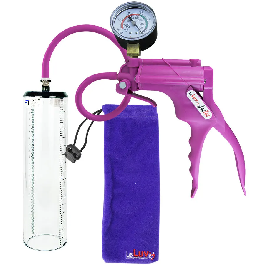 LeLuv JacVac Penis Pump - Swivel Gauge Options - Thick Wall, No Flange Cylinders