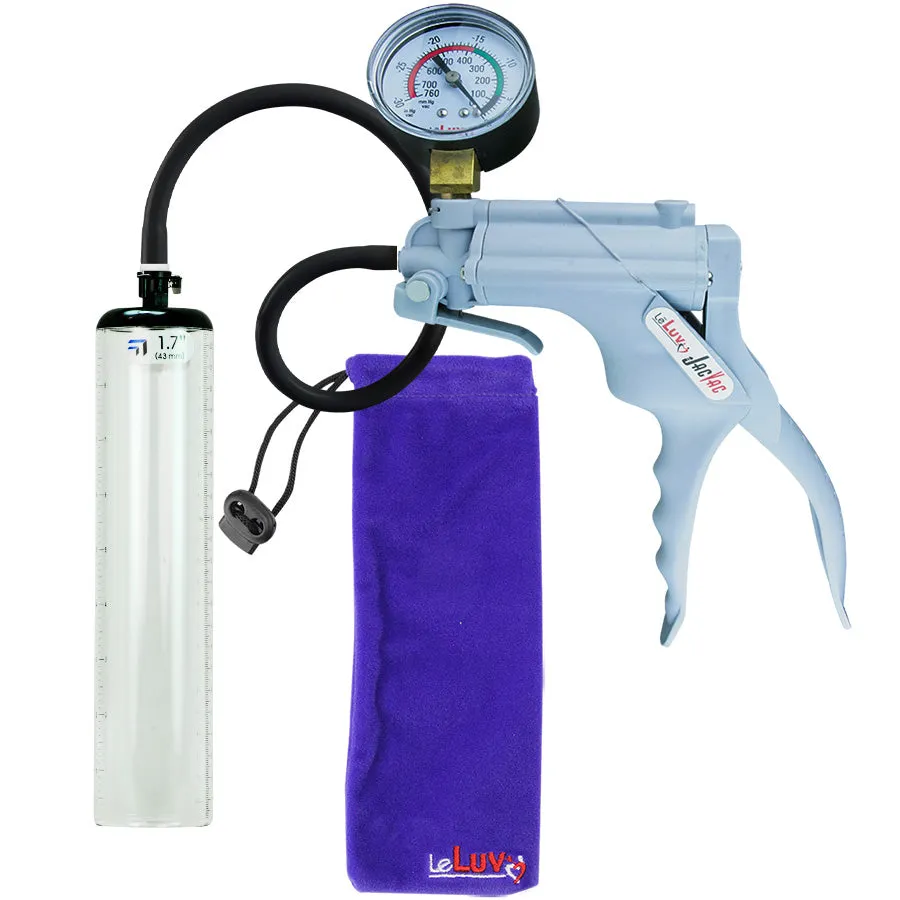 LeLuv JacVac Penis Pump - Swivel Gauge Options - Thick Wall, No Flange Cylinders