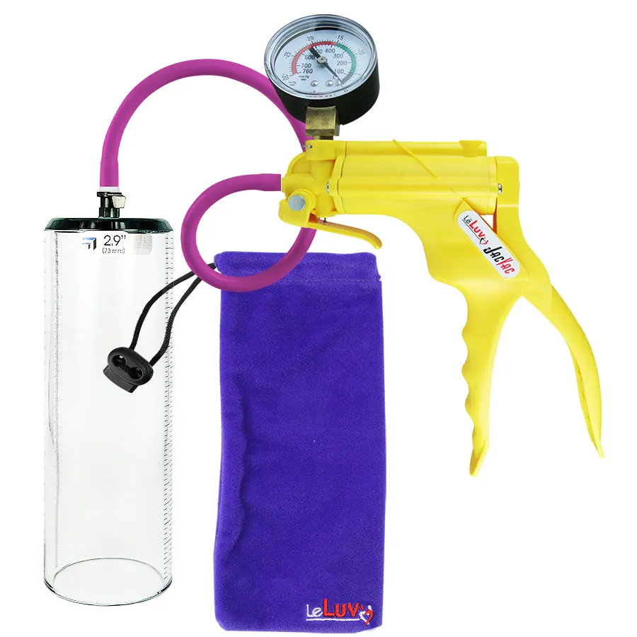 LeLuv JacVac Penis Pump - Swivel Gauge Options - Thick Wall, No Flange Cylinders