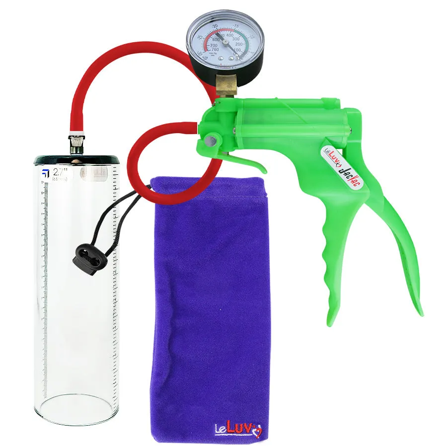 LeLuv JacVac Penis Pump - Swivel Gauge Options - Thick Wall, No Flange Cylinders