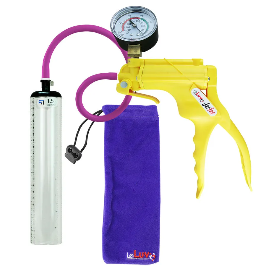 LeLuv JacVac Penis Pump - Swivel Gauge Options - Thick Wall, No Flange Cylinders