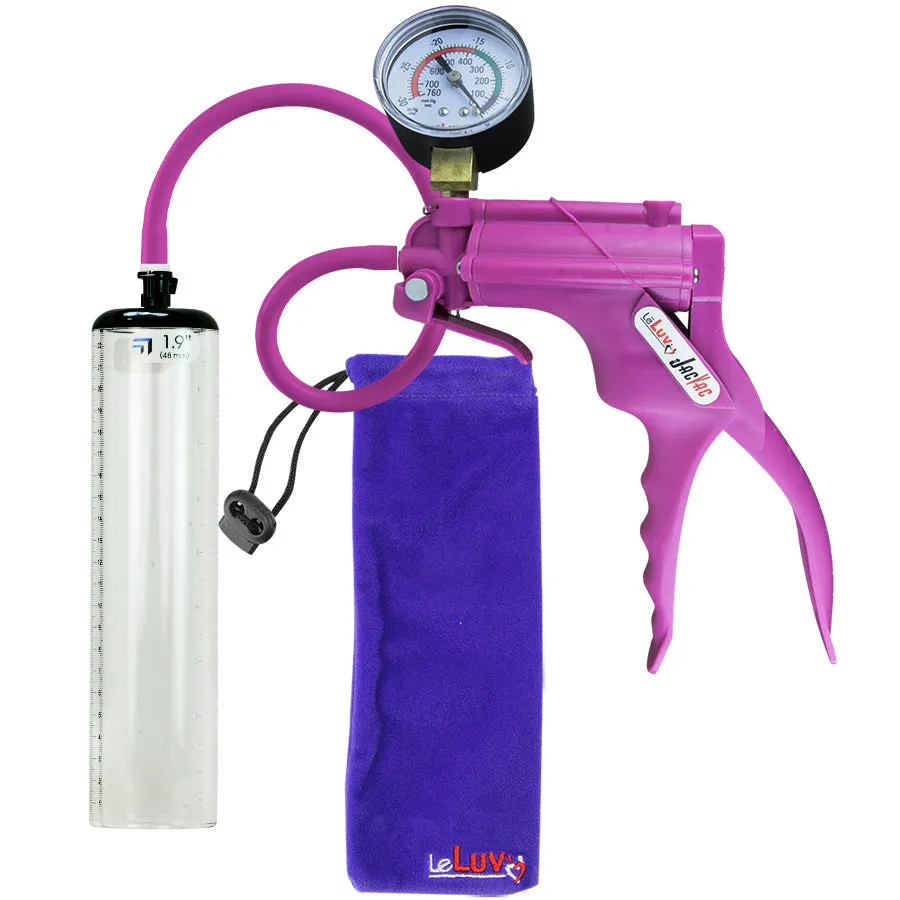 LeLuv JacVac Penis Pump - Swivel Gauge Options - Thick Wall, No Flange Cylinders