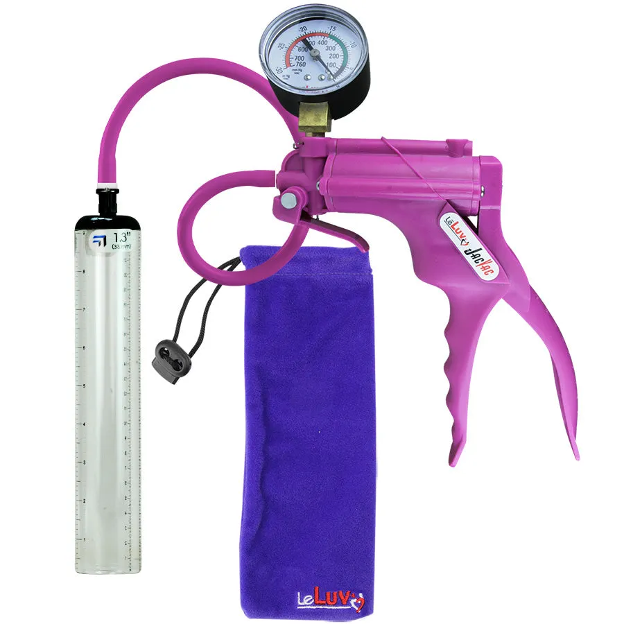 LeLuv JacVac Penis Pump - Swivel Gauge Options - Thick Wall, No Flange Cylinders