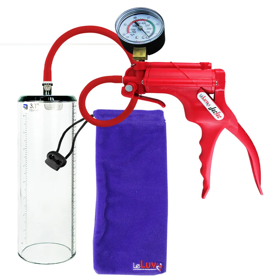 LeLuv JacVac Penis Pump - Swivel Gauge Options - Thick Wall, No Flange Cylinders