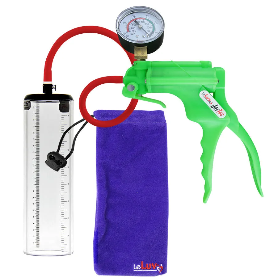 LeLuv JacVac Penis Pump - Swivel Gauge Options - Thick Wall, No Flange Cylinders