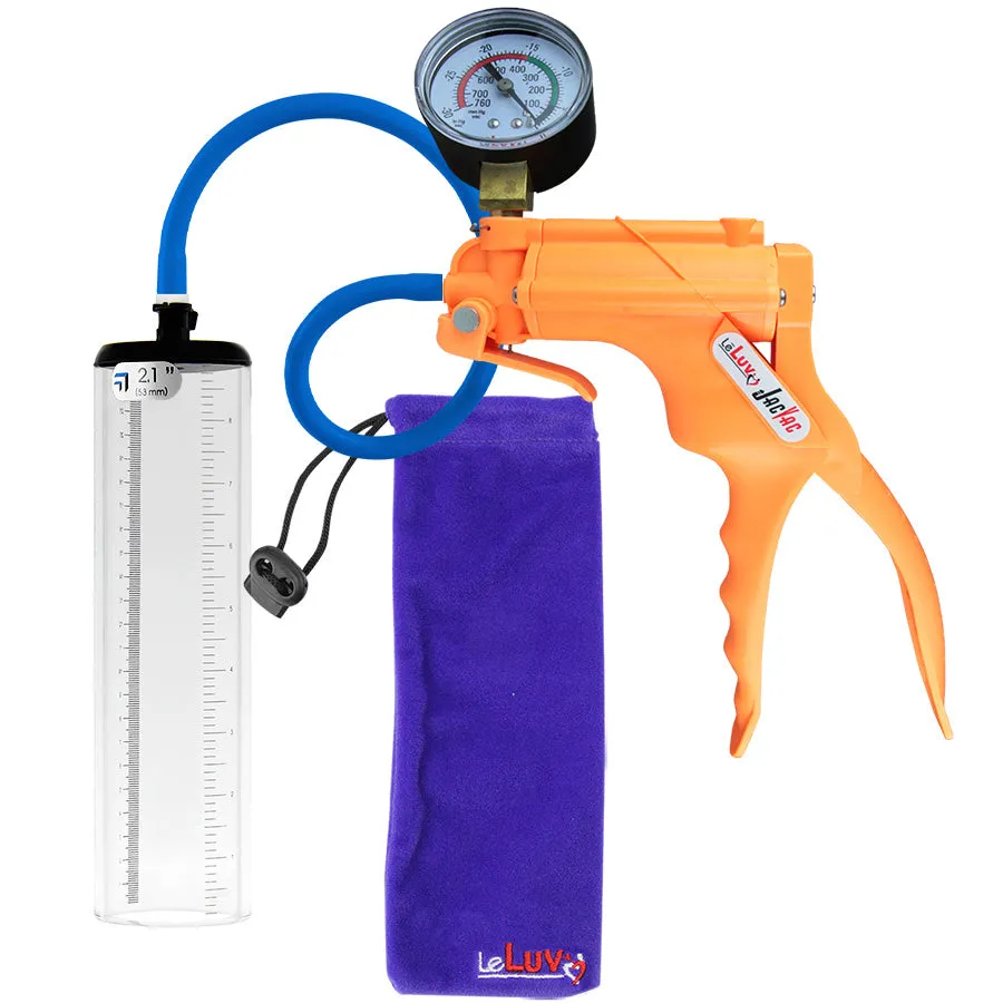 LeLuv JacVac Penis Pump - Swivel Gauge Options - Thick Wall, No Flange Cylinders