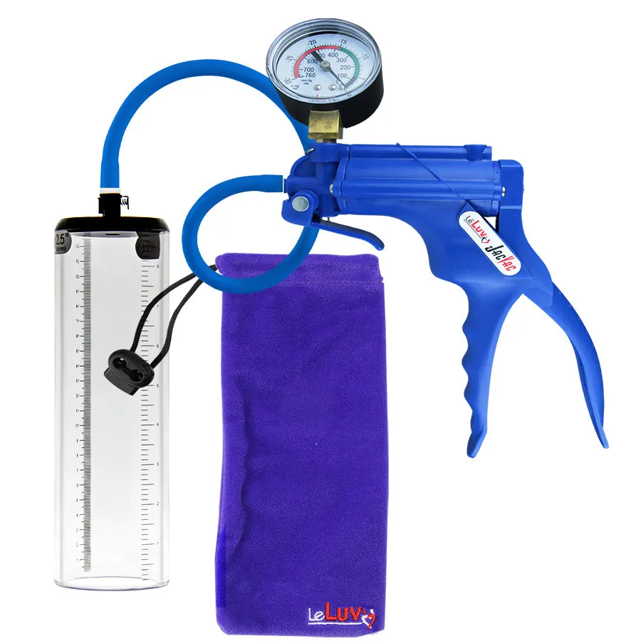 LeLuv JacVac Penis Pump - Swivel Gauge Options - Thick Wall, No Flange Cylinders