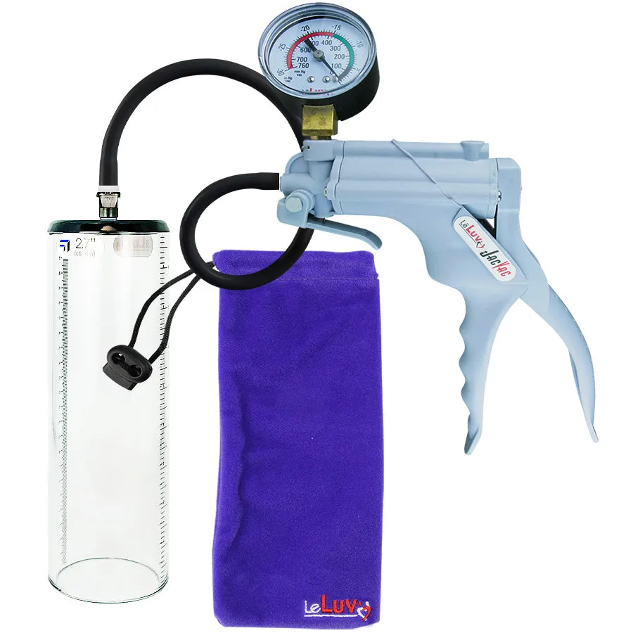 LeLuv JacVac Penis Pump - Swivel Gauge Options - Thick Wall, No Flange Cylinders