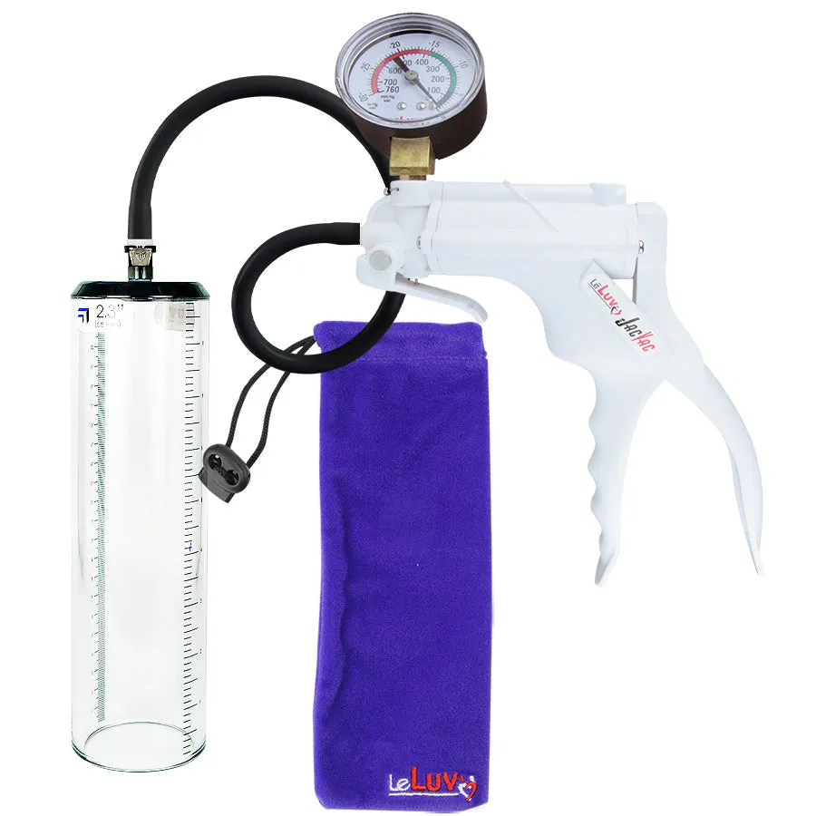 LeLuv JacVac Penis Pump - Swivel Gauge Options - Thick Wall, No Flange Cylinders