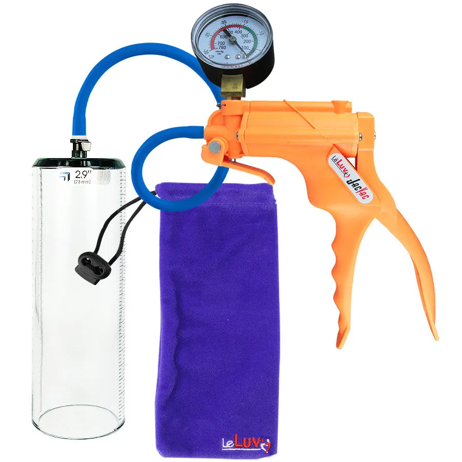 LeLuv JacVac Penis Pump - Swivel Gauge Options - Thick Wall, No Flange Cylinders