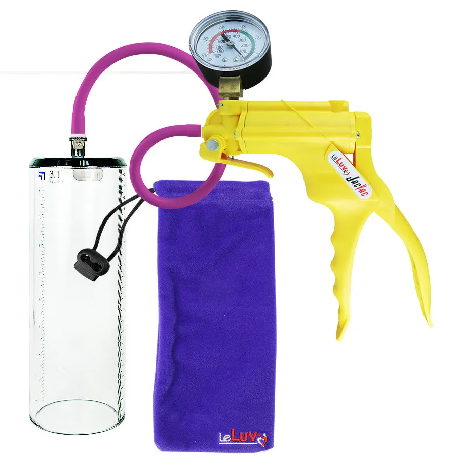 LeLuv JacVac Penis Pump - Swivel Gauge Options - Thick Wall, No Flange Cylinders